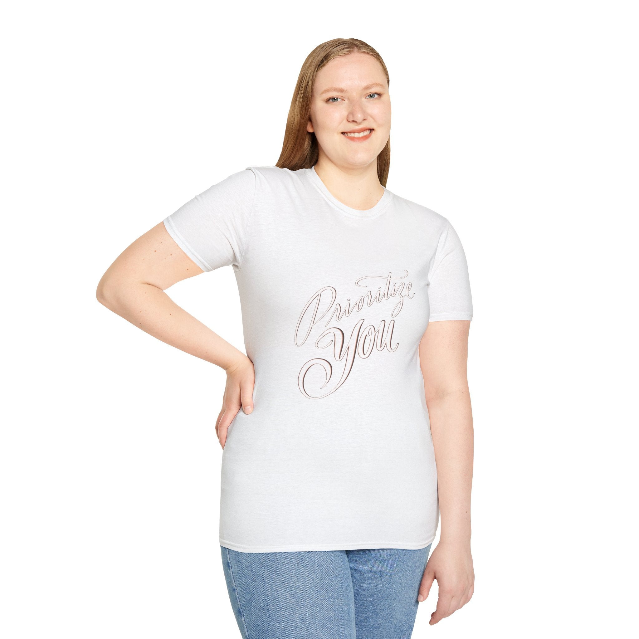 T-Shirt — 'Prioritize You' Handlettered Self-Care Tee