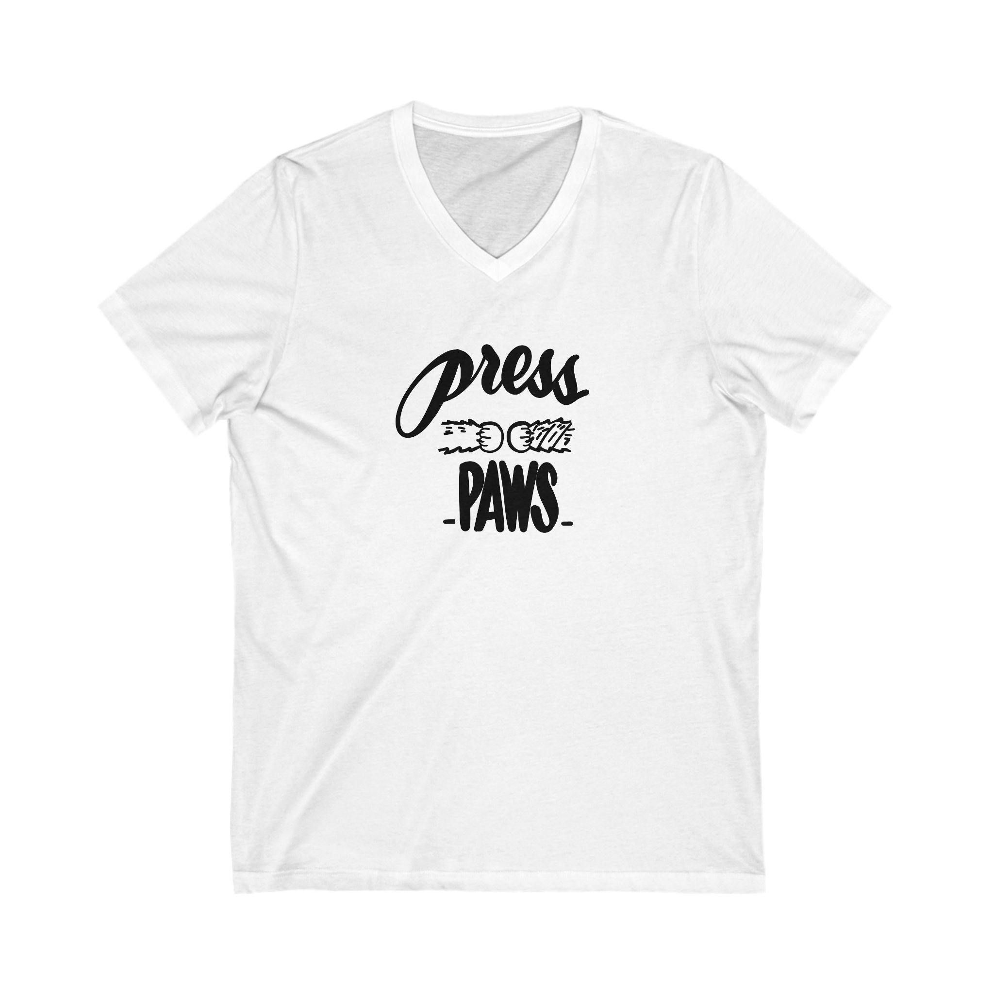 Press Paws Unisex V-Neck Tee - Perfect for Pet Lovers & Casual Outings