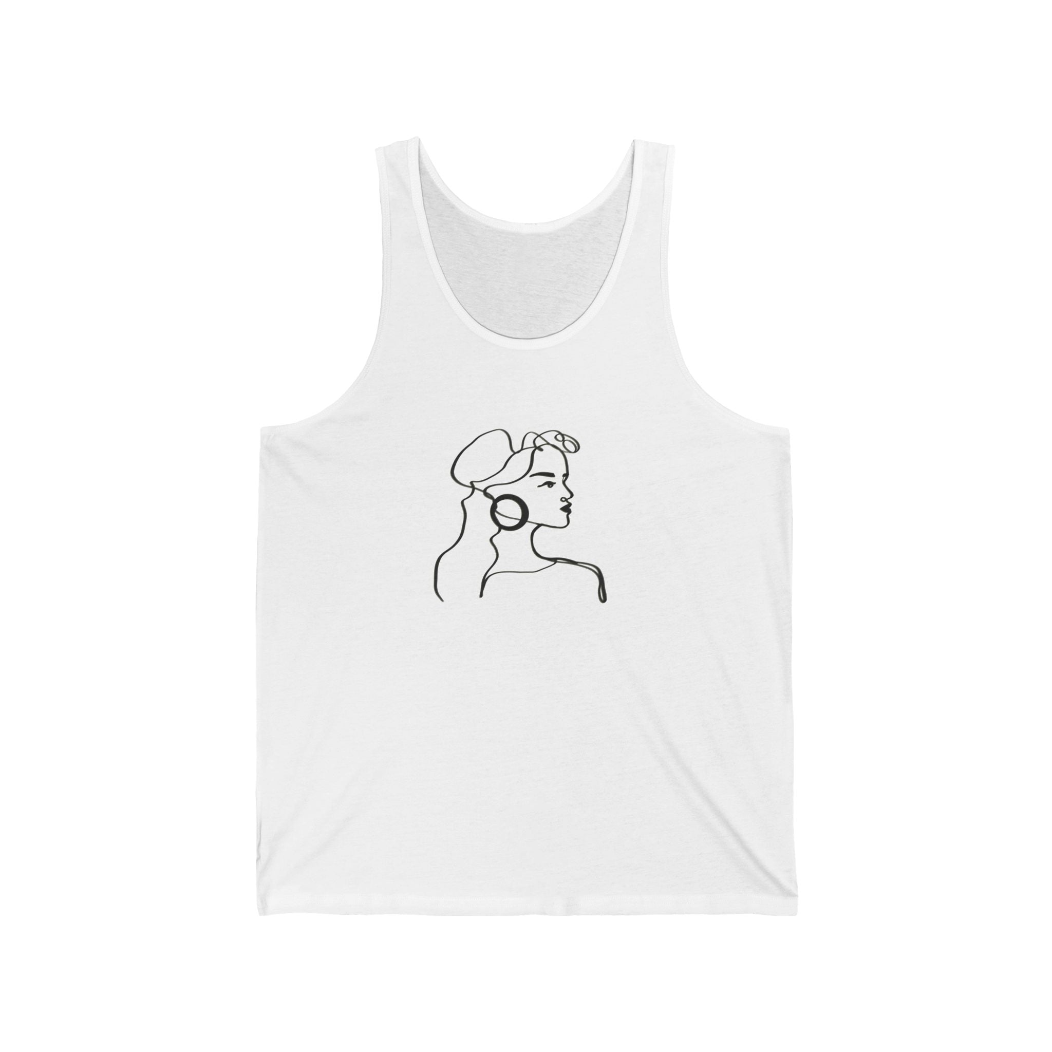 Women’s Minimalist Line Art Tank Top - Stylish and Comfortable Jersey Tank