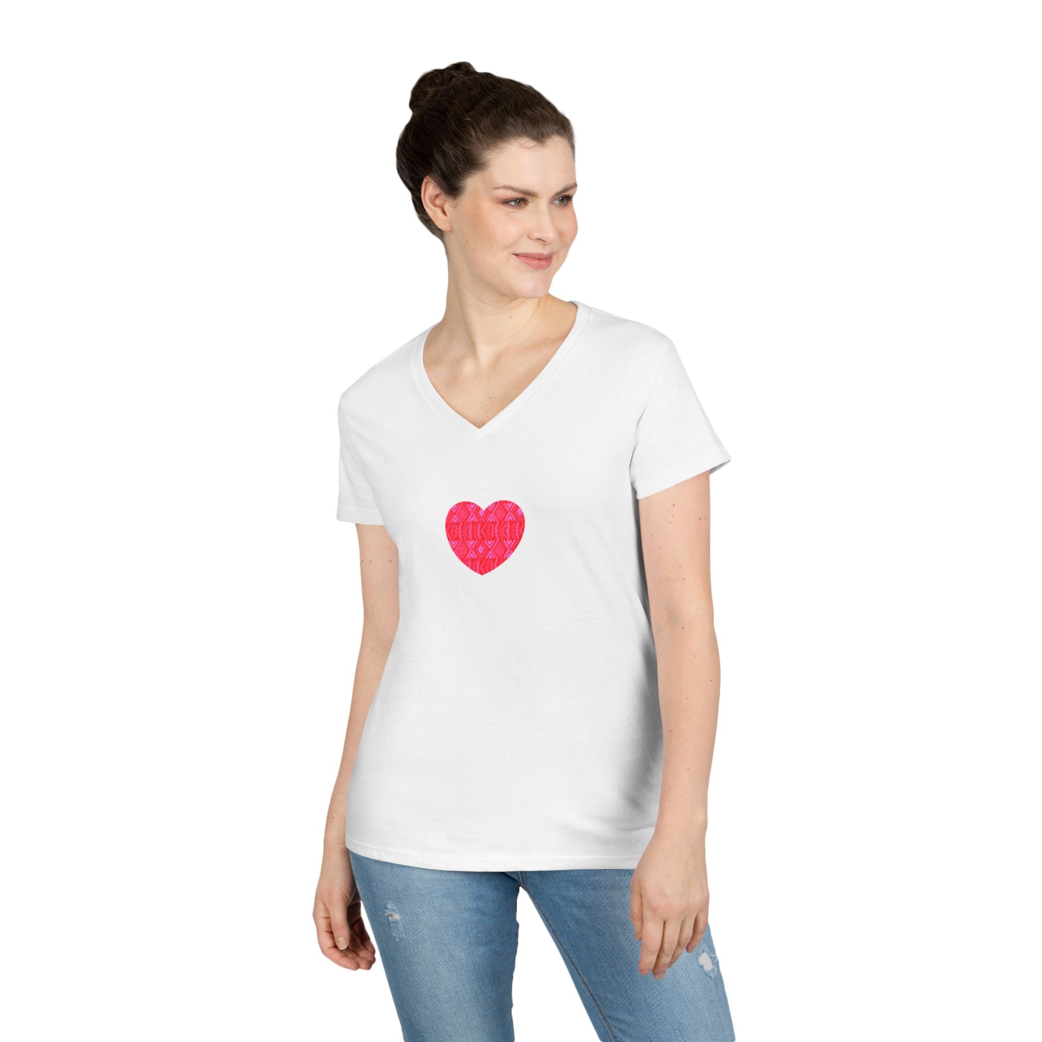 A Sweet Heart Ladies' V-Neck T-Shirt - Casual Love Tee for Everyday Wear