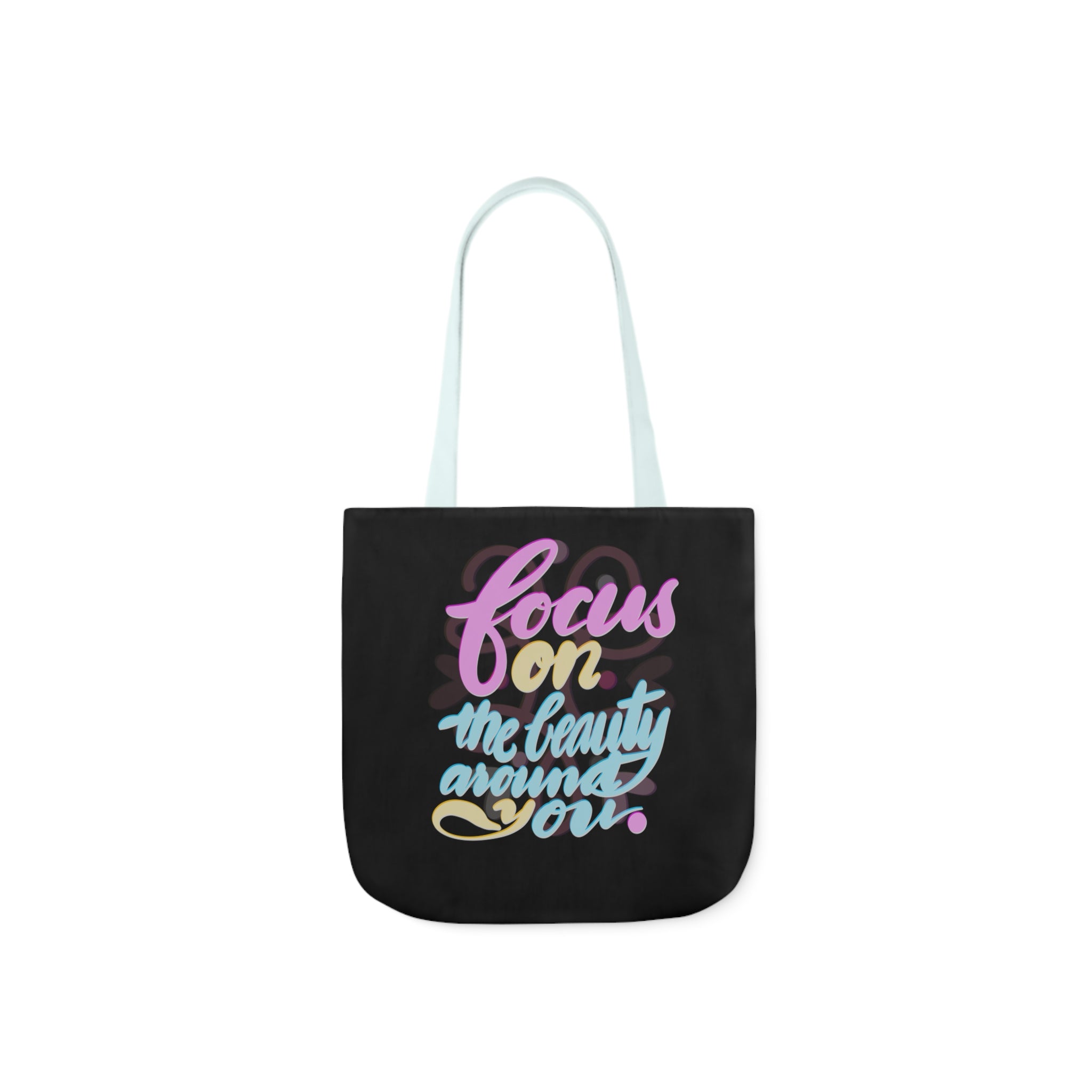FOCUS ON THE BEAUTY Canvas Tote Bag, 5-Color Straps