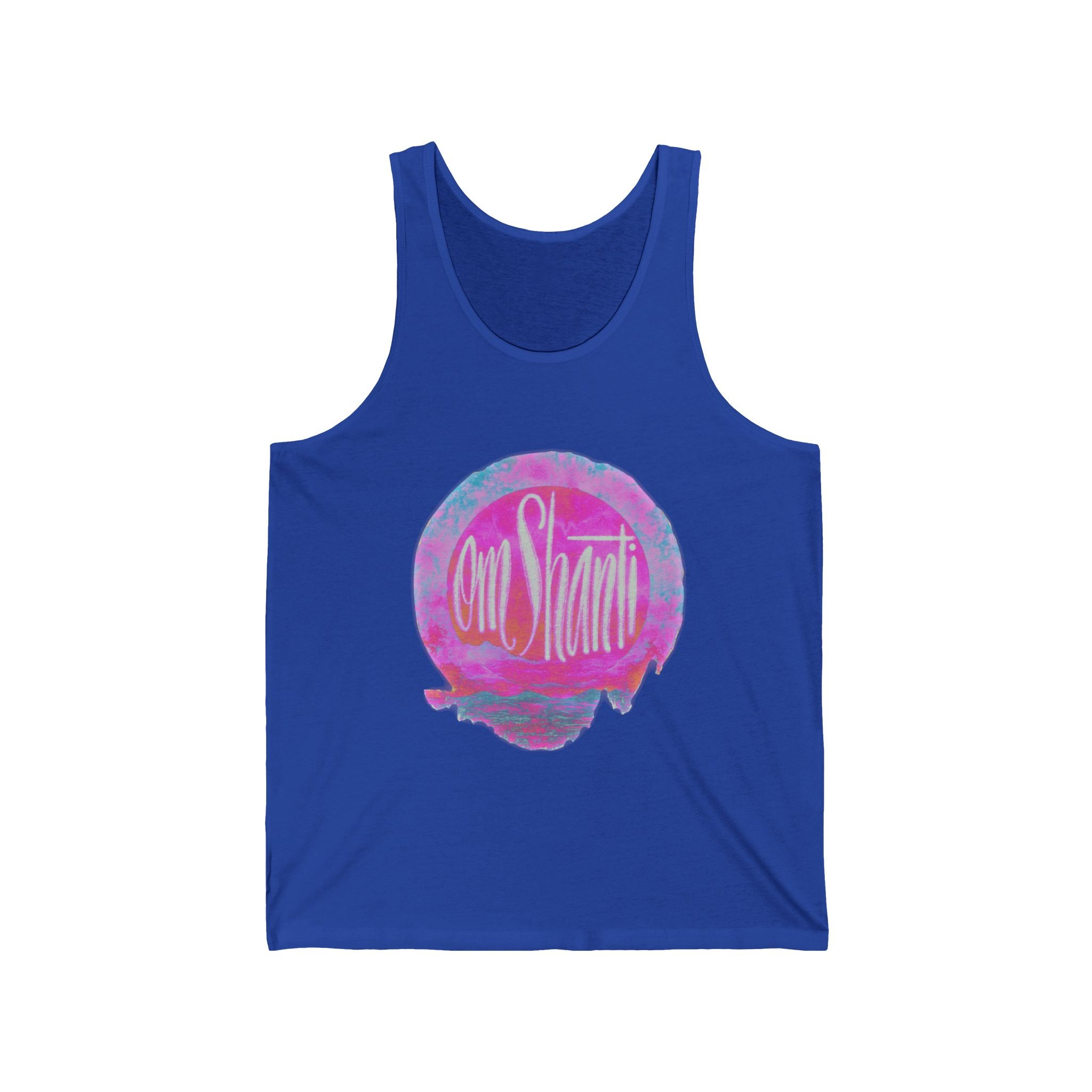 Unisex Jersey Tank - 'Om Shanti' Bohemian Vibe Tank Top