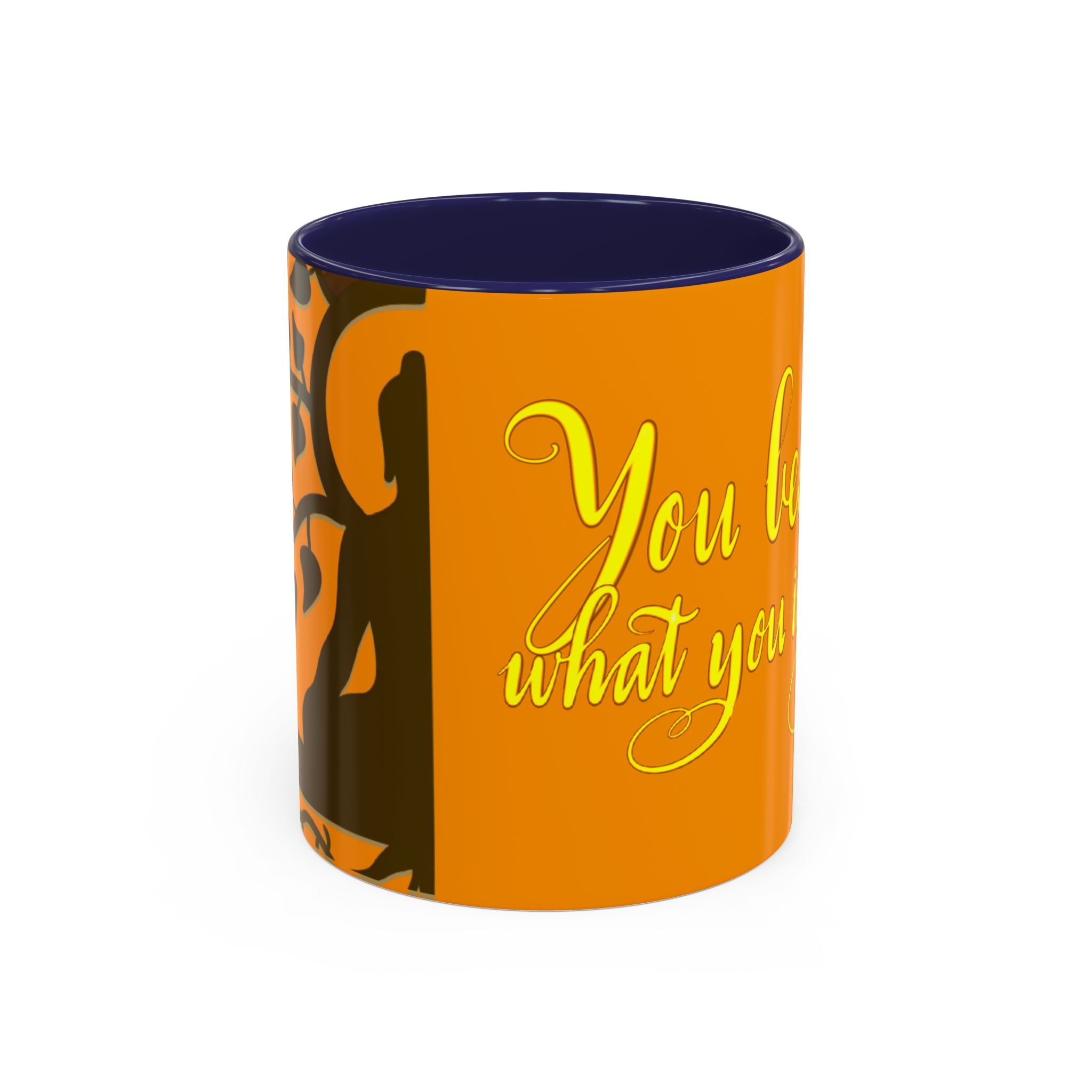 YOU BECOME WHAT YOU IMAGINE YOGA Accent Coffee Mug (11 oz)