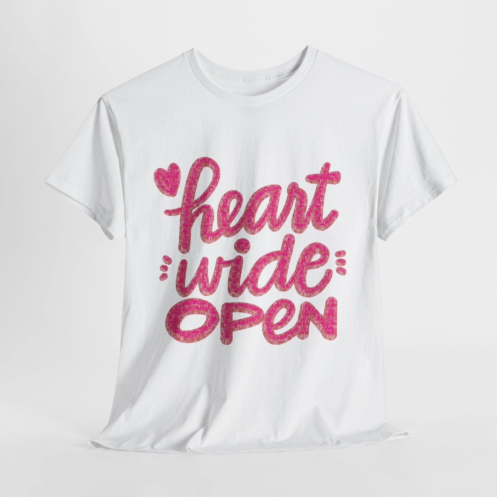 HEART WIDE OPEN - Handwritten Tee Shirt Design by Cecile