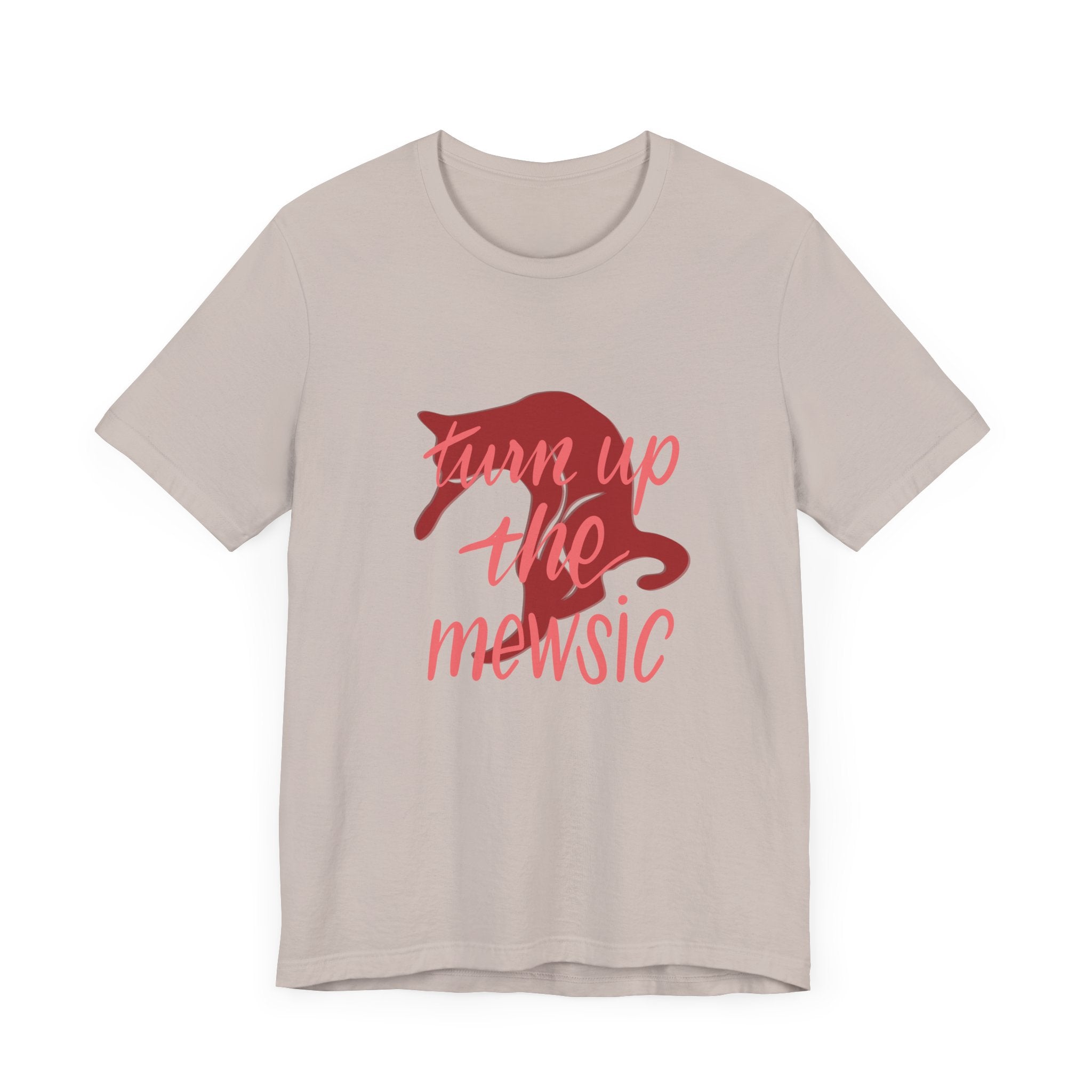 Fun Music Unisex Jersey Tee - "Turn Up The Mewsic"