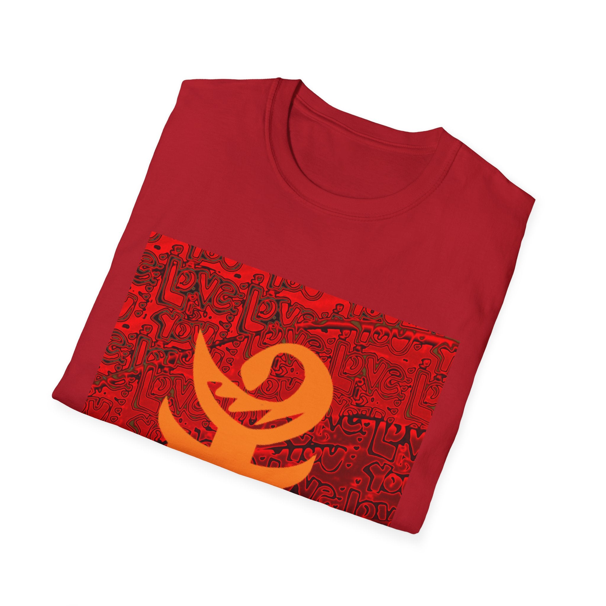 West African Symbol Unisex Softstyle T-Shirt - Vibrant Red Graphic Tee for Everyday Comfort