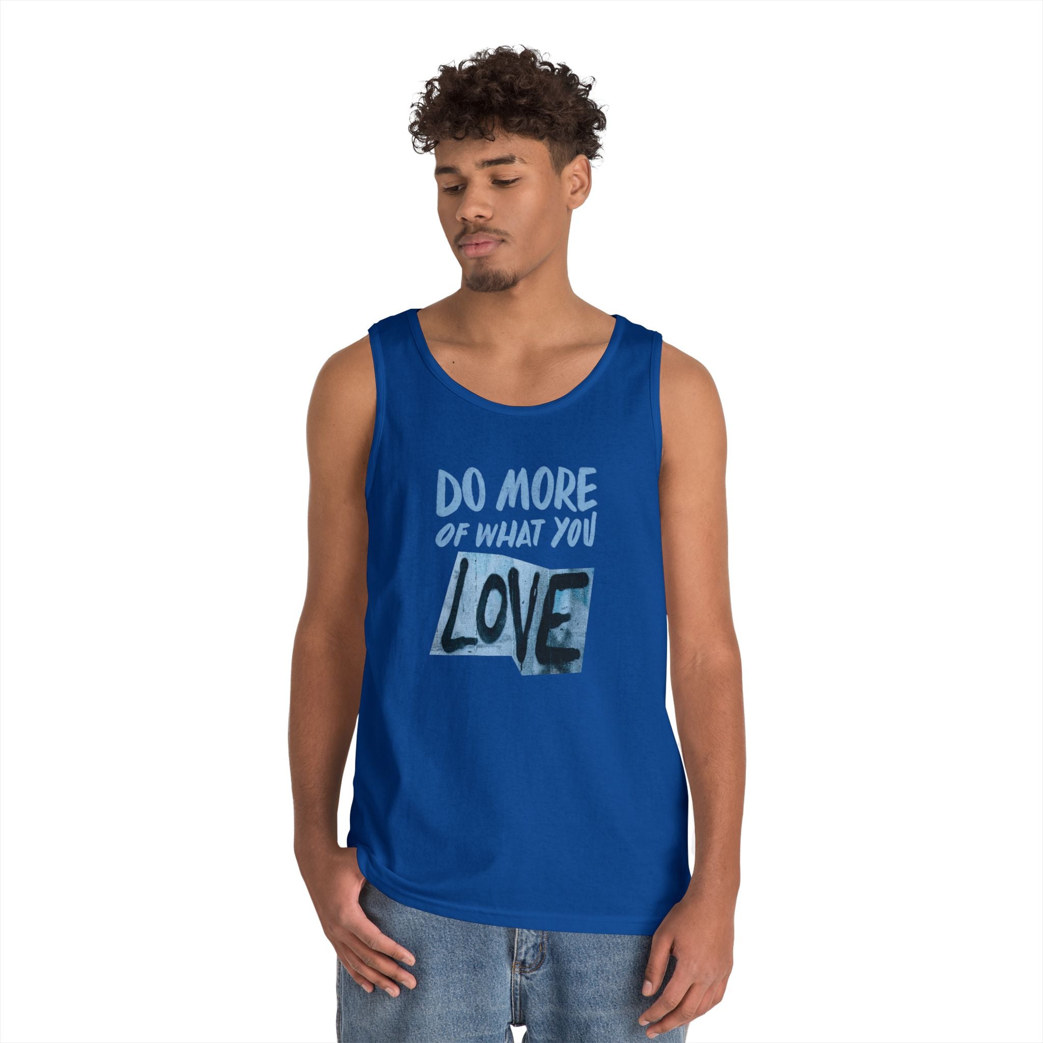 Inspirational Unisex Heavy Cotton Tank Top - "Do More of What You Love"