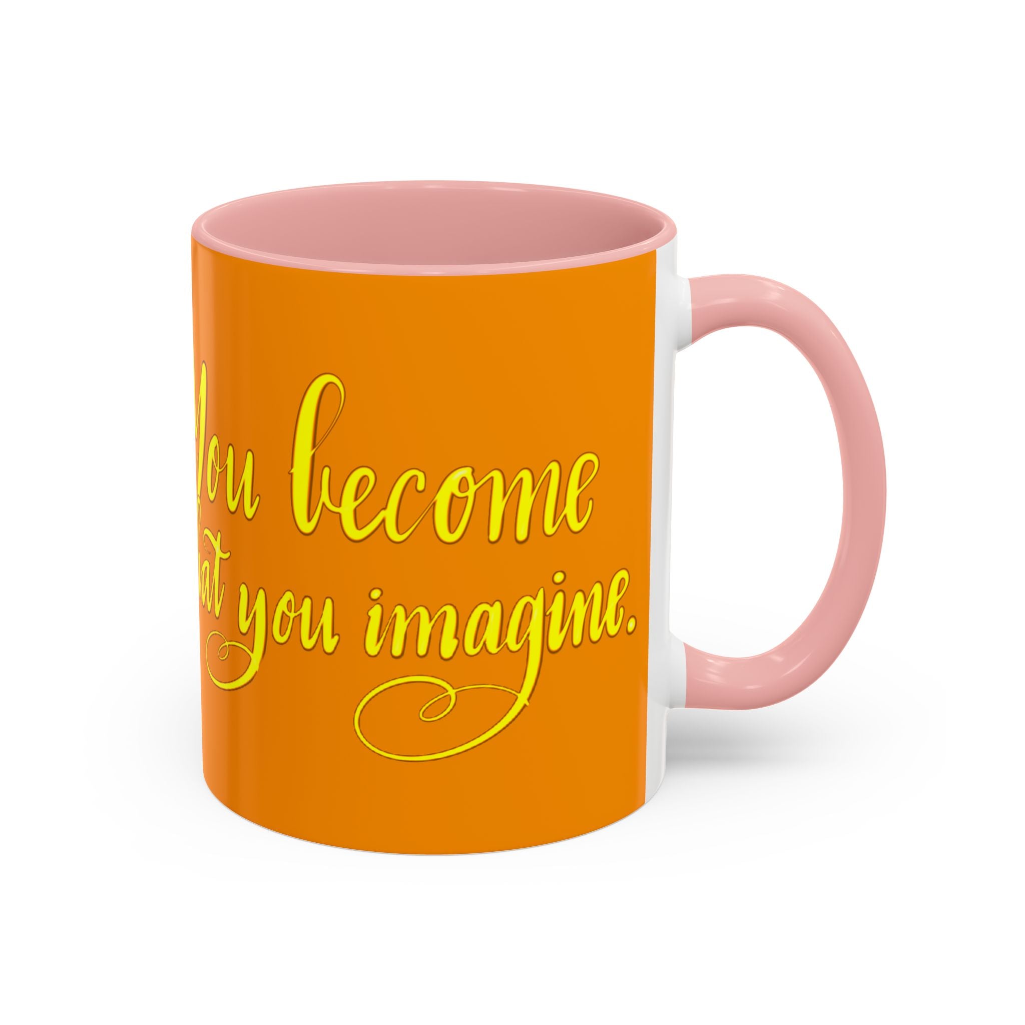 YOU BECOME WHAT YOU IMAGINE YOGA Accent Coffee Mug (11 oz)