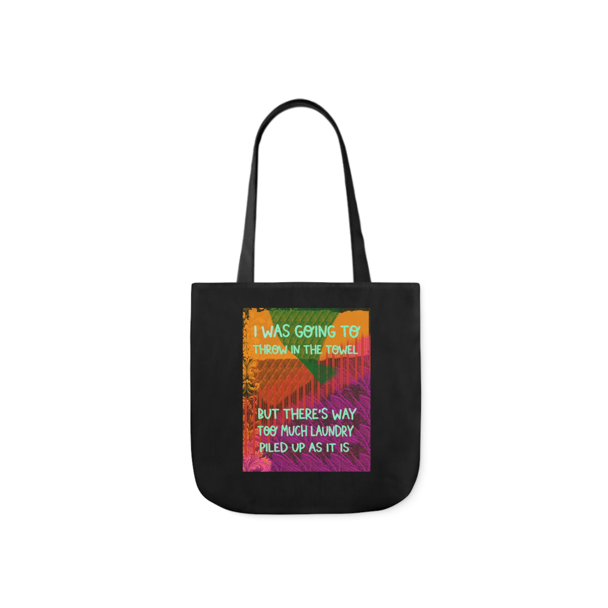 THROW IN THE TOWEL Canvas Tote Bag, 5-Color Straps