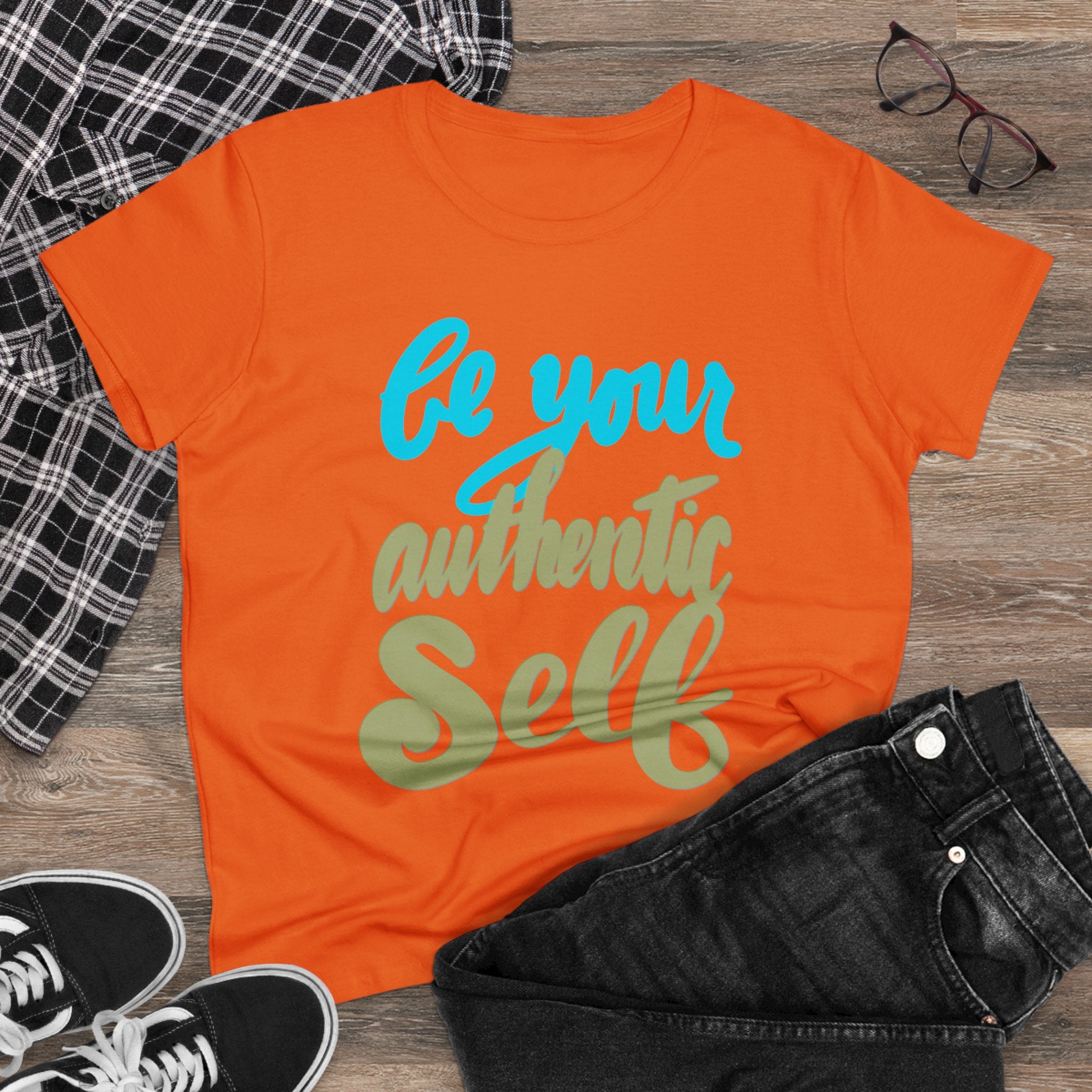 BE YOUR AUTHENTIC SELF Women's Midweight Cotton Tee