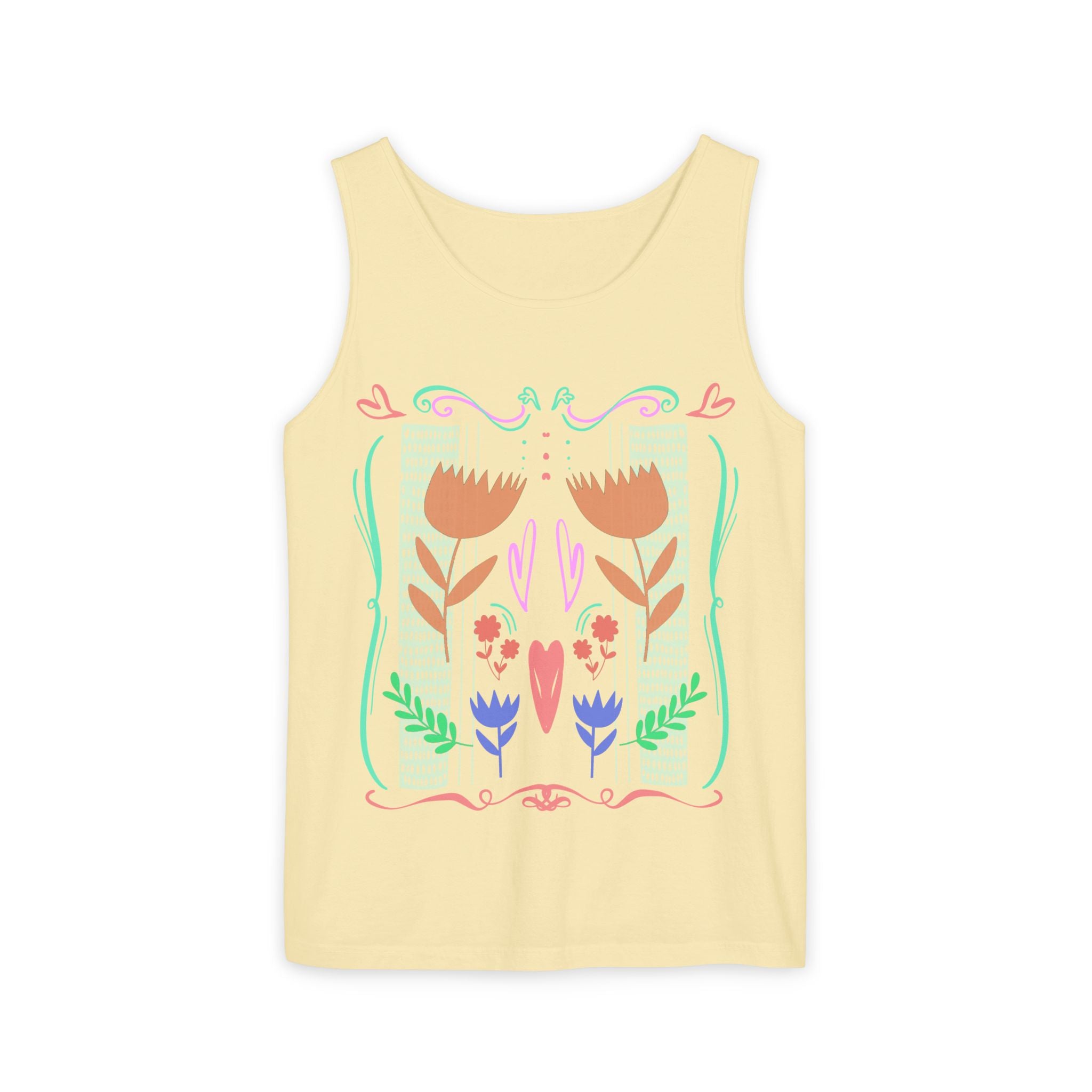 Boho Floral Unisex Tank Top - Perfect for Summer Outings & Festivals