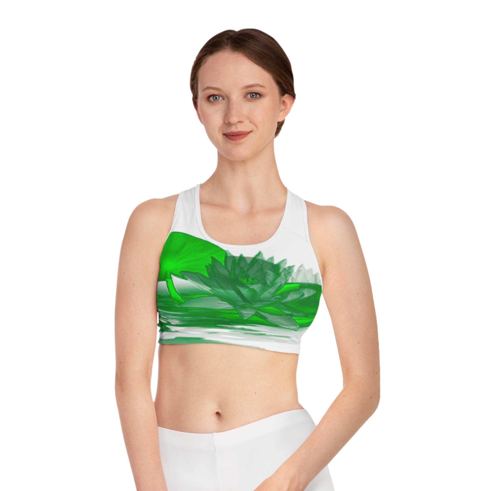 Lotus Blossom Sports Bra – Eco-Friendly Activewear for Yoga & Fitness