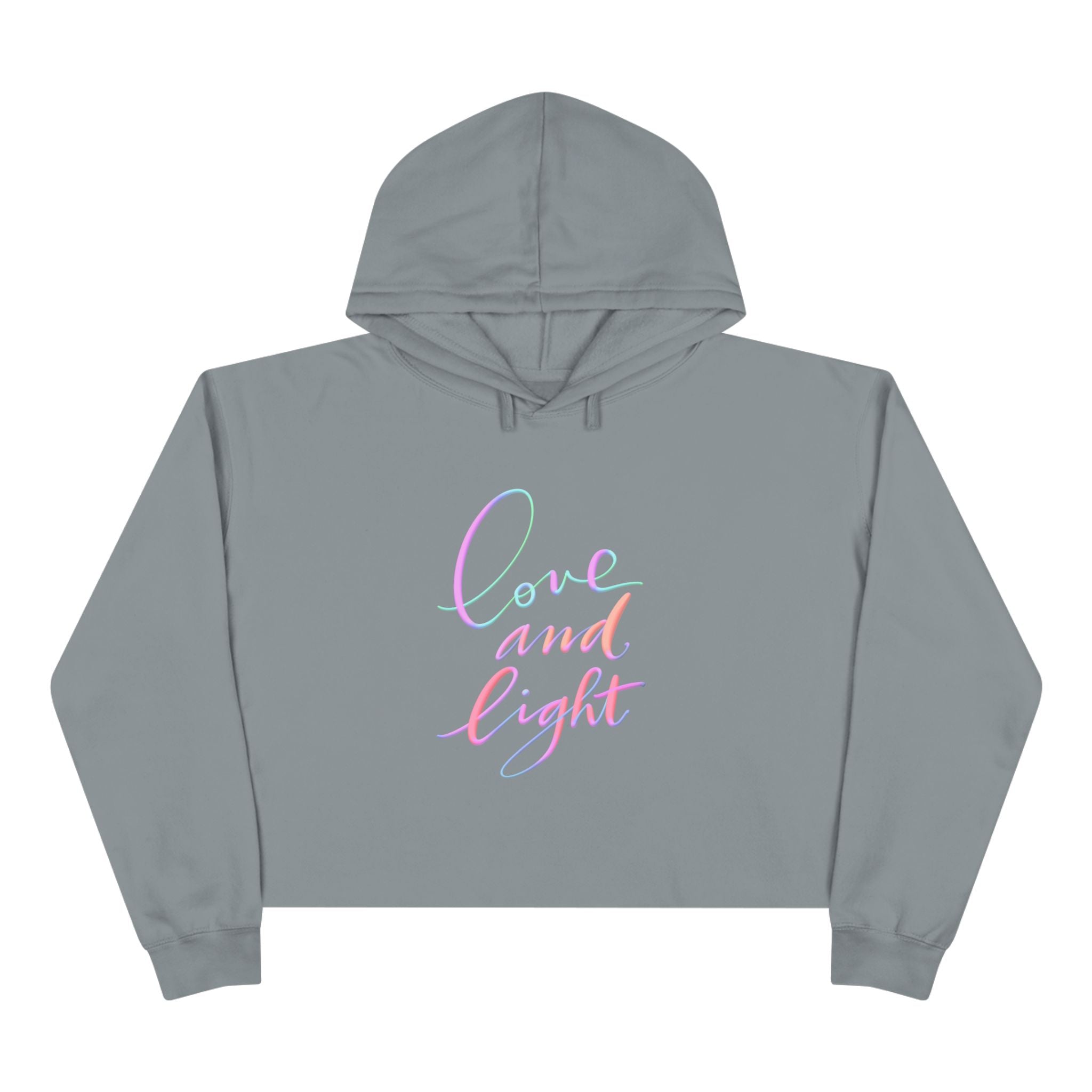 Love and Light Crop Hoodie - Stylish Graphic Sweatshirt for Positive Vibes