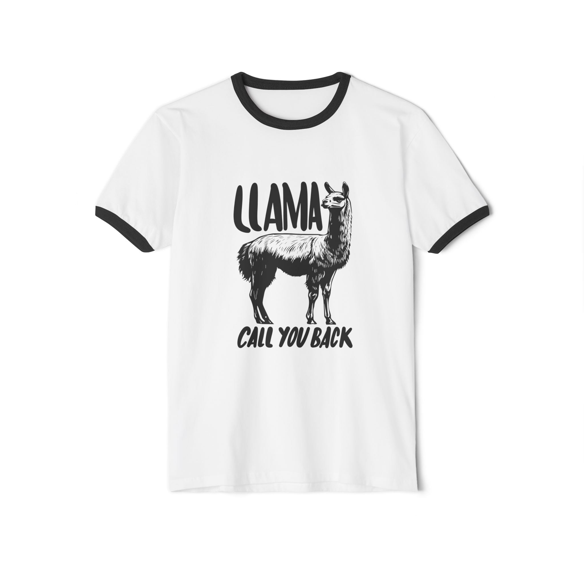 Funny Llama Unisex Ringer T-Shirt - 'Llama Call You Back'