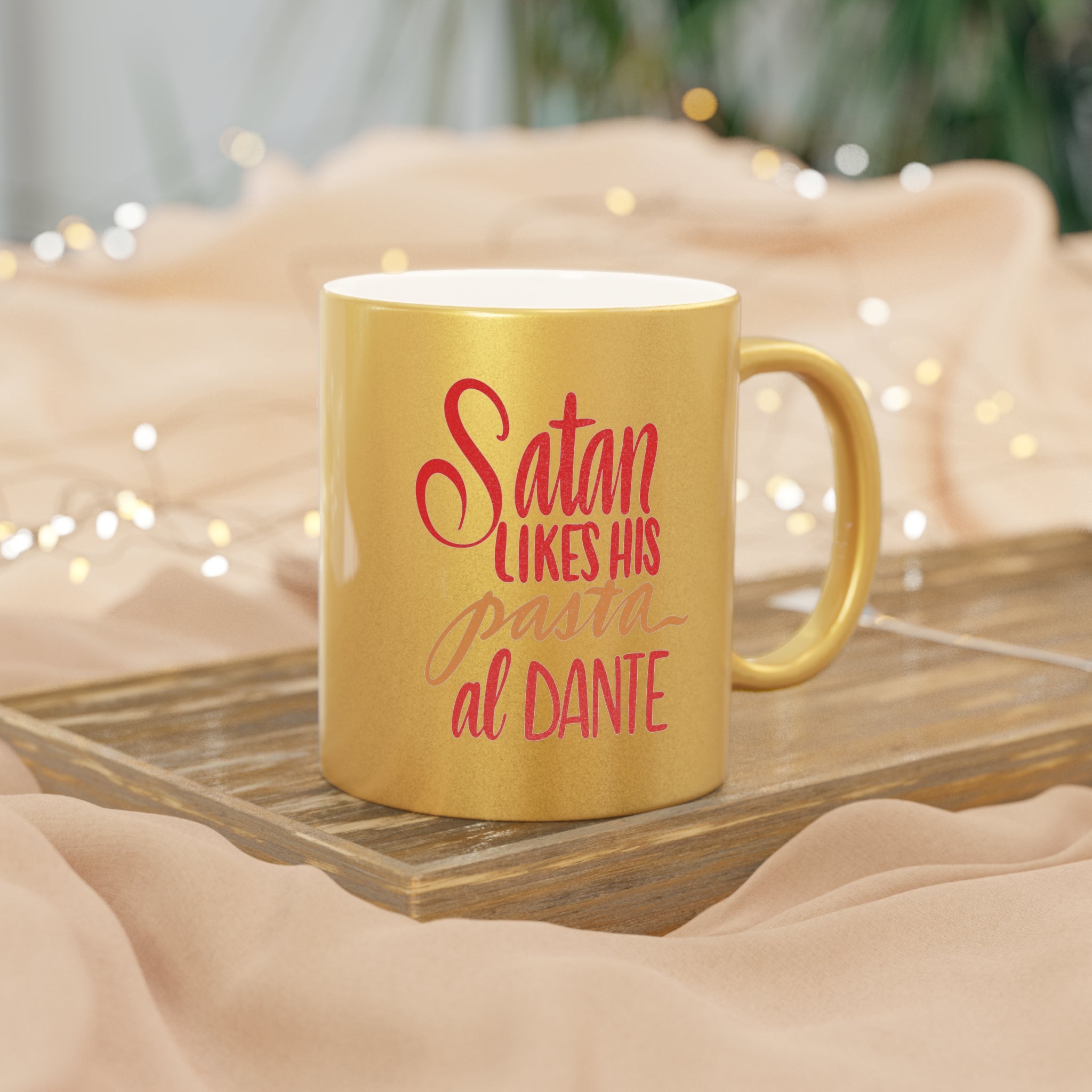 SATAN’S PASTA Metallic Mug (Choice of silver or gold)