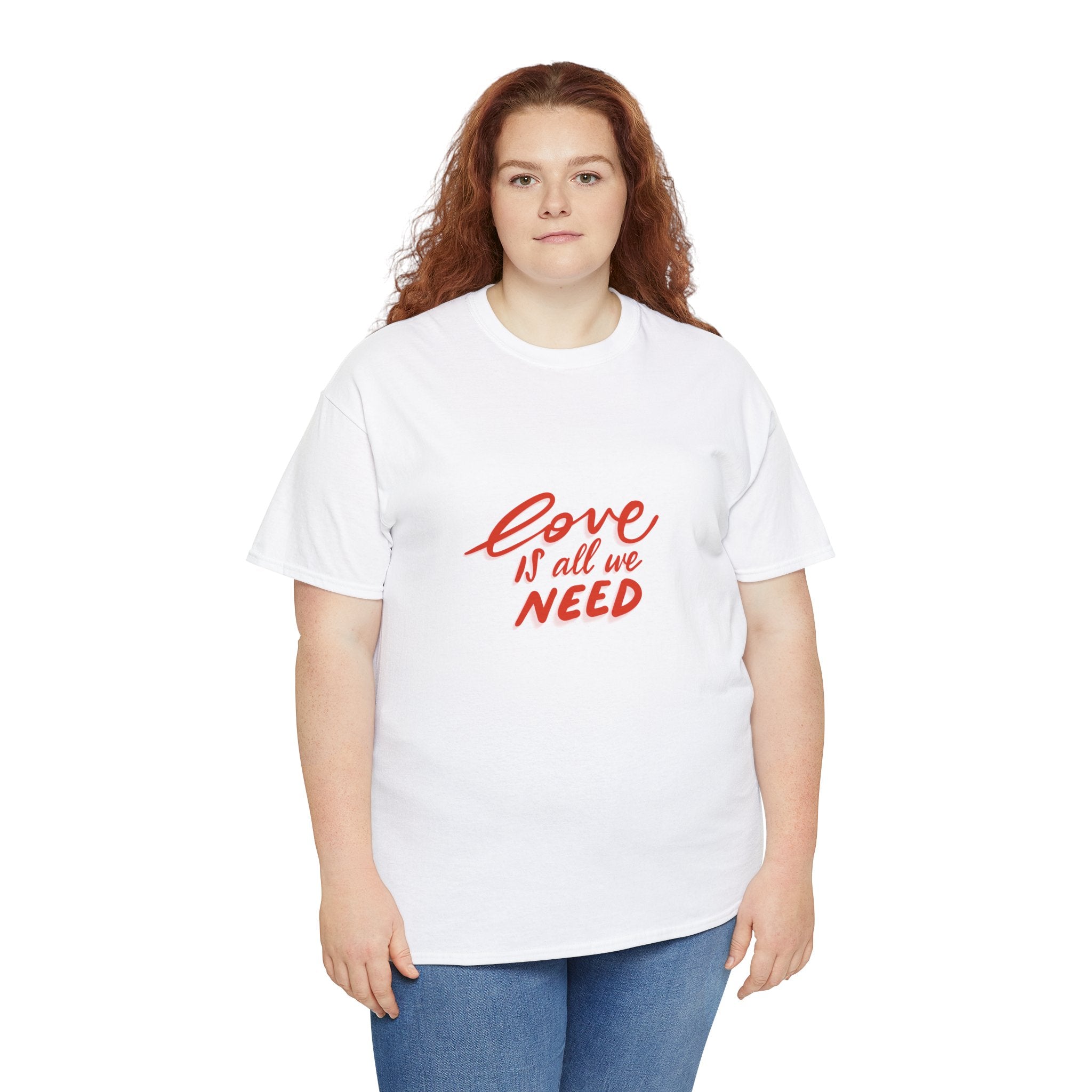 Unisex Heavy Cotton Tee - 'Love is All We Need'