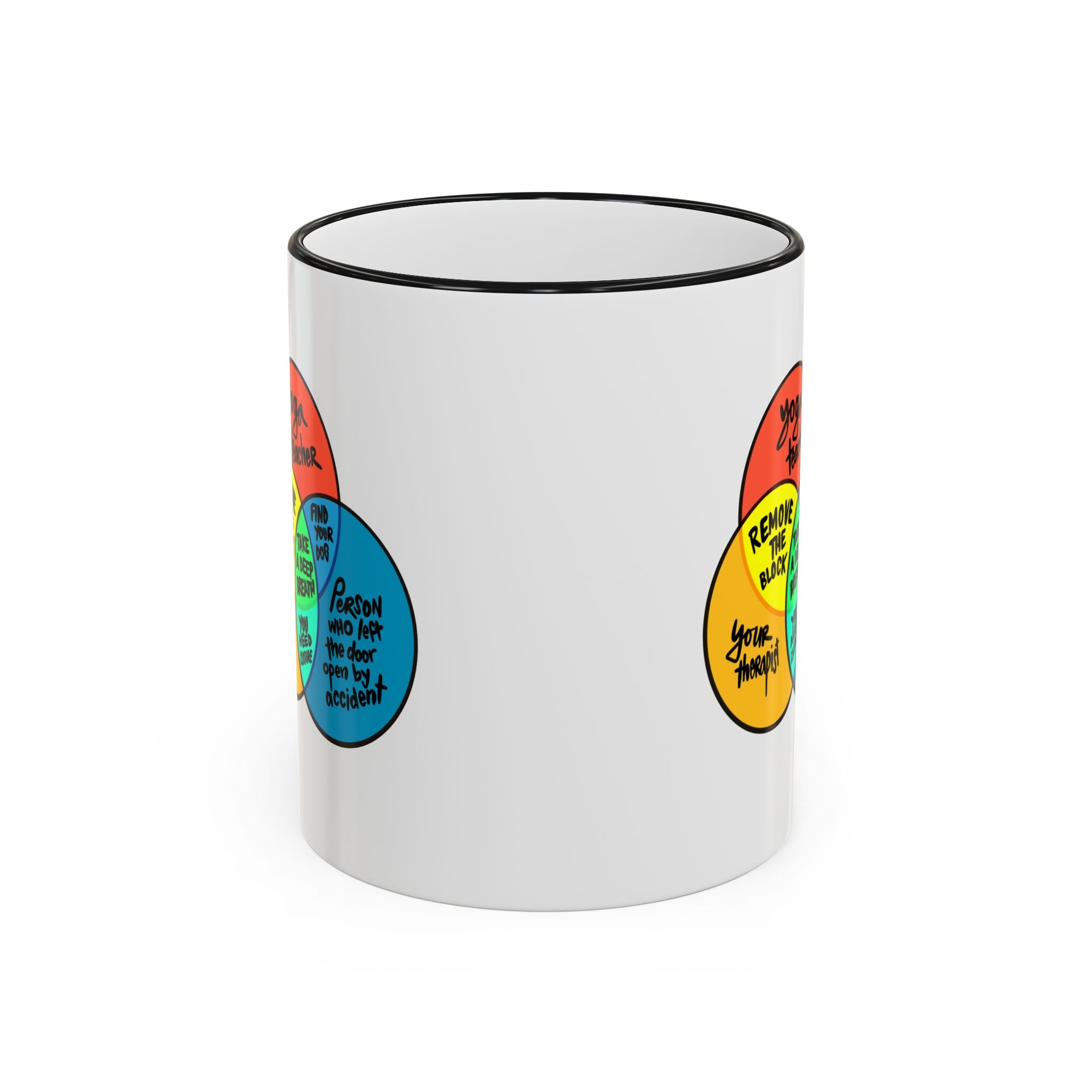 Yoga Venn diagram Accent Rim & Handle Mug 11 oz