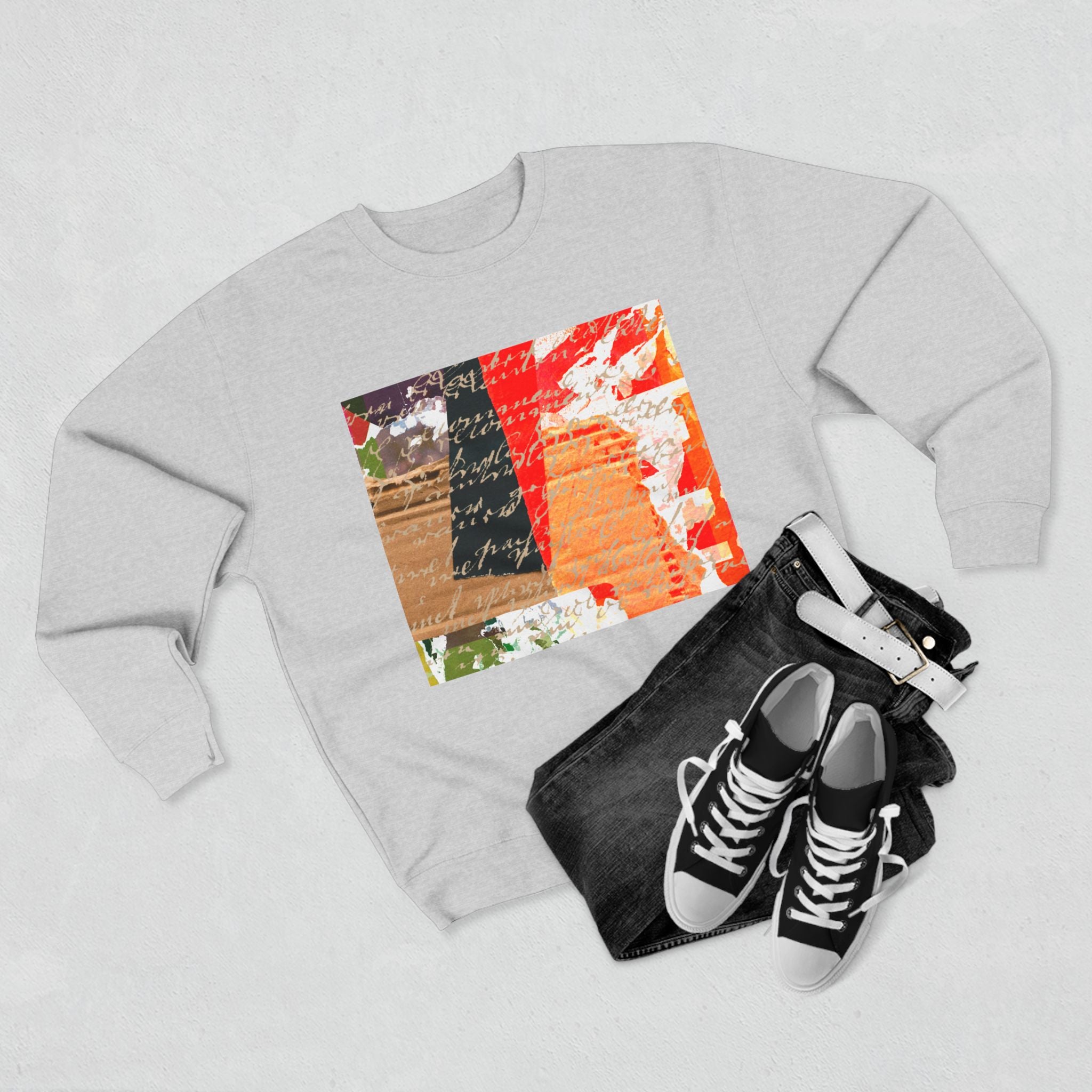 Artistic Unisex Crewneck Sweatshirt, Cozy Graphic Pullover, Colorful Lounge Wear, Perfect Gift for Creatives, Art Lovers Sweatshirt