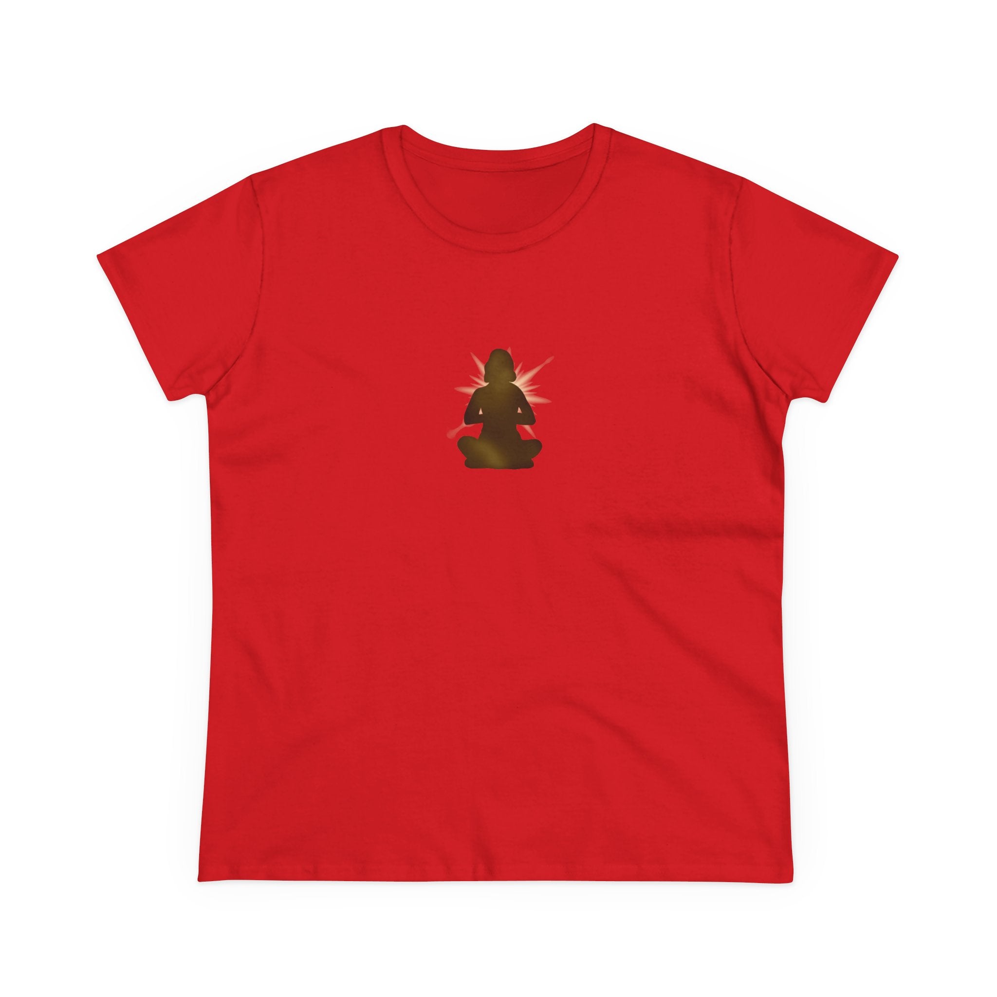 Meditation Silhouette Tee — Women's Yoga Cotton T‑Shirt