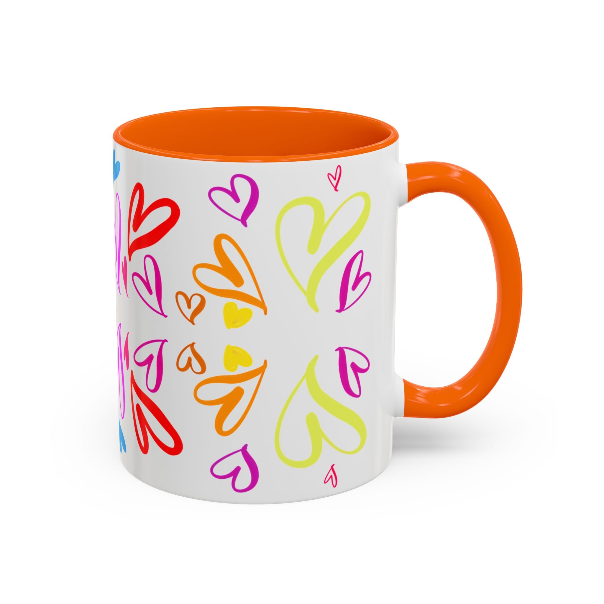 Colorful Heart Accent Coffee Mug | Perfect Gift for Valentine’s Day, Birthdays, Love Notes, and Cozy Mornings