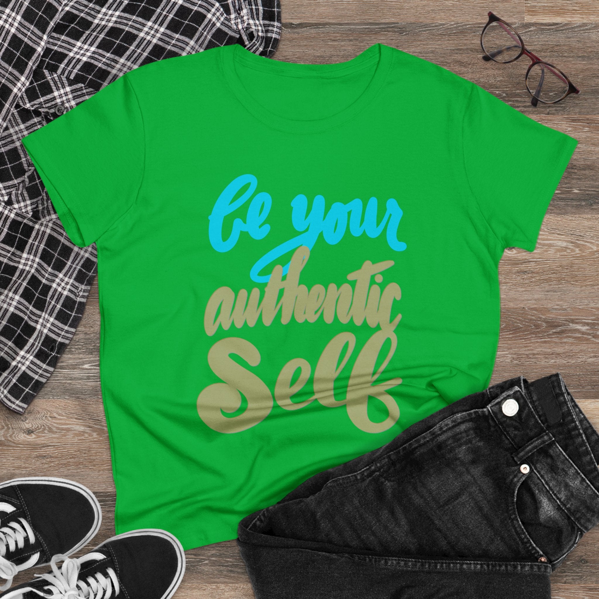 BE YOUR AUTHENTIC SELF Women's Midweight Cotton Tee