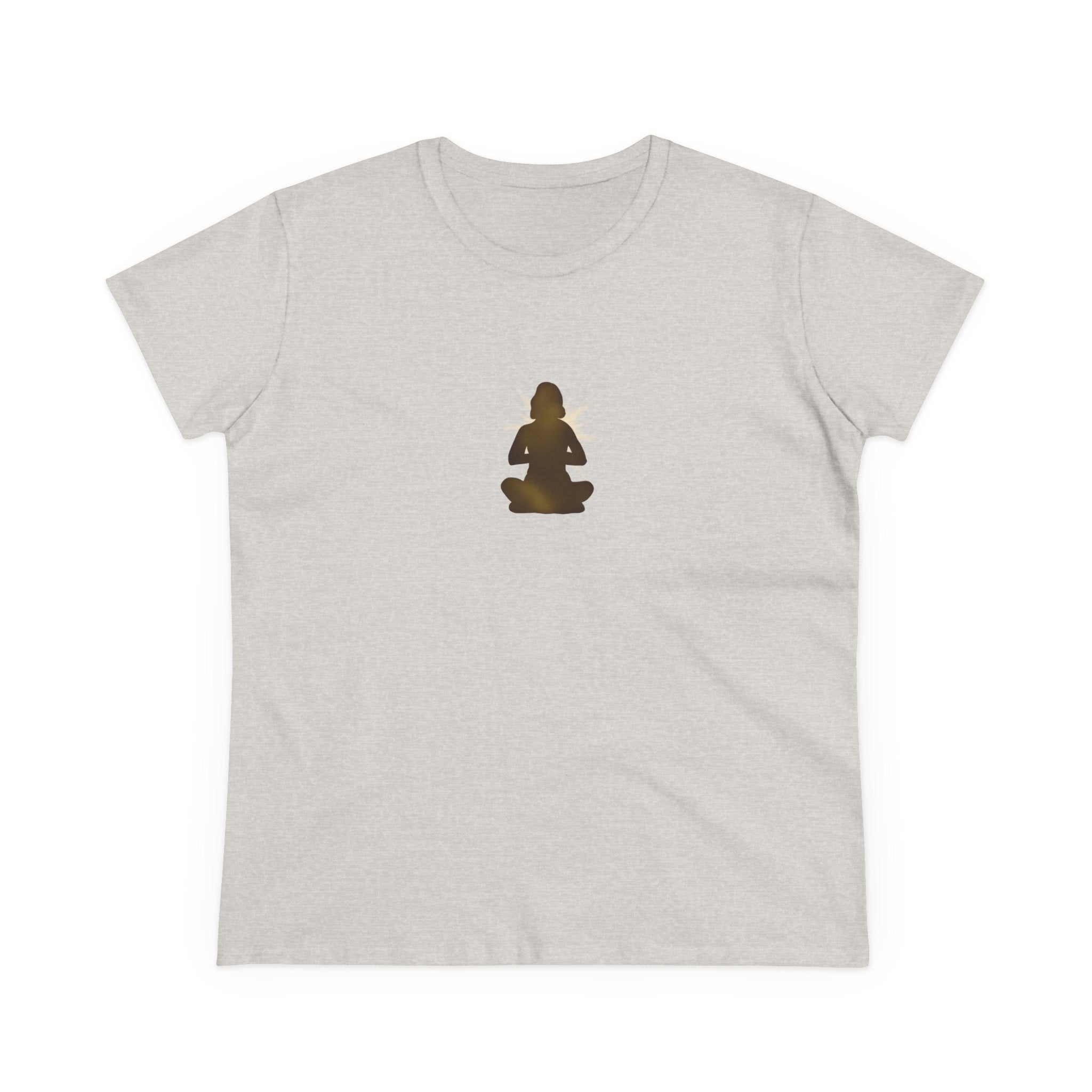 Meditation Silhouette Tee — Women's Yoga Cotton T‑Shirt