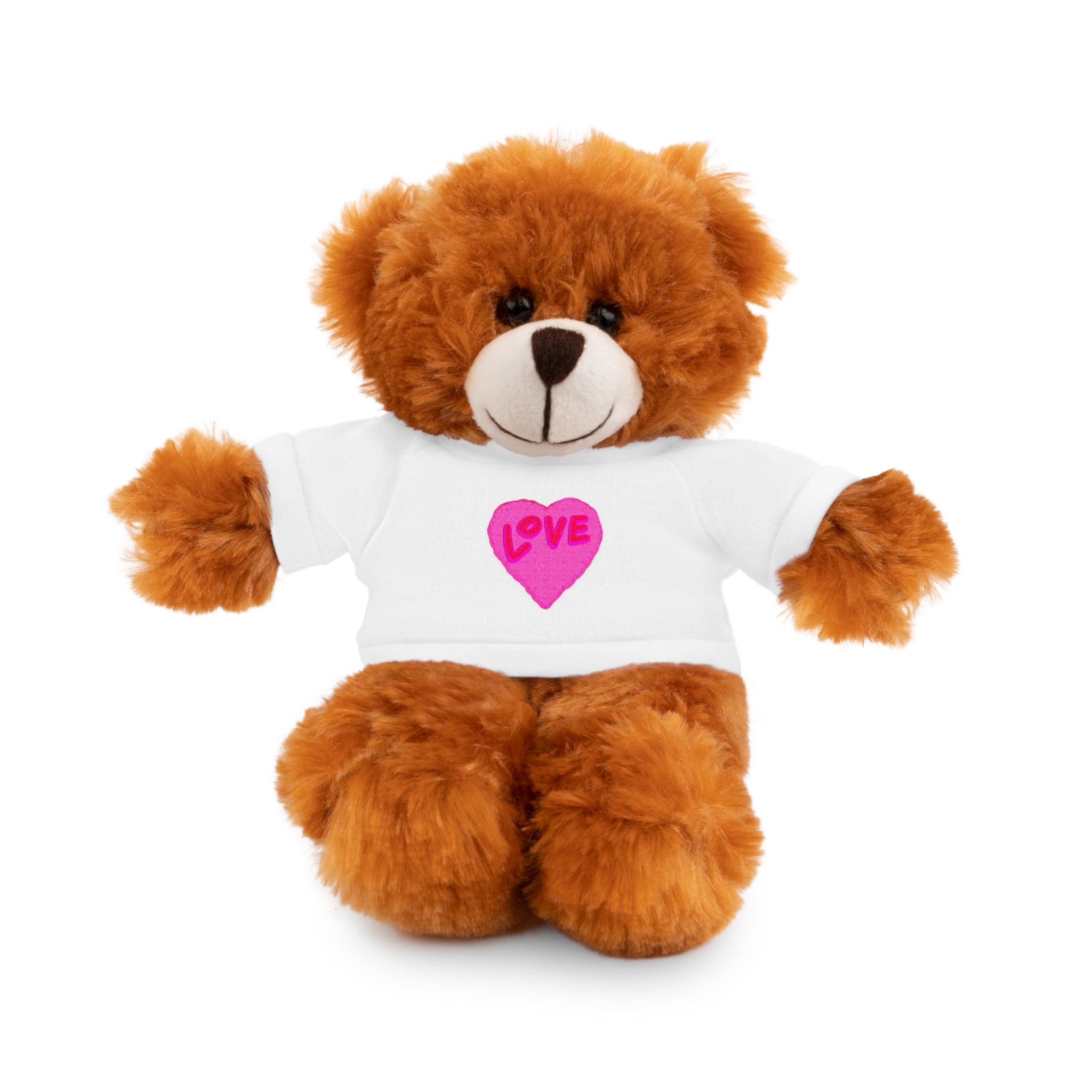 Love Bear Stuffed Animal in Custom Tee - Perfect Gift for Kids and Occasions