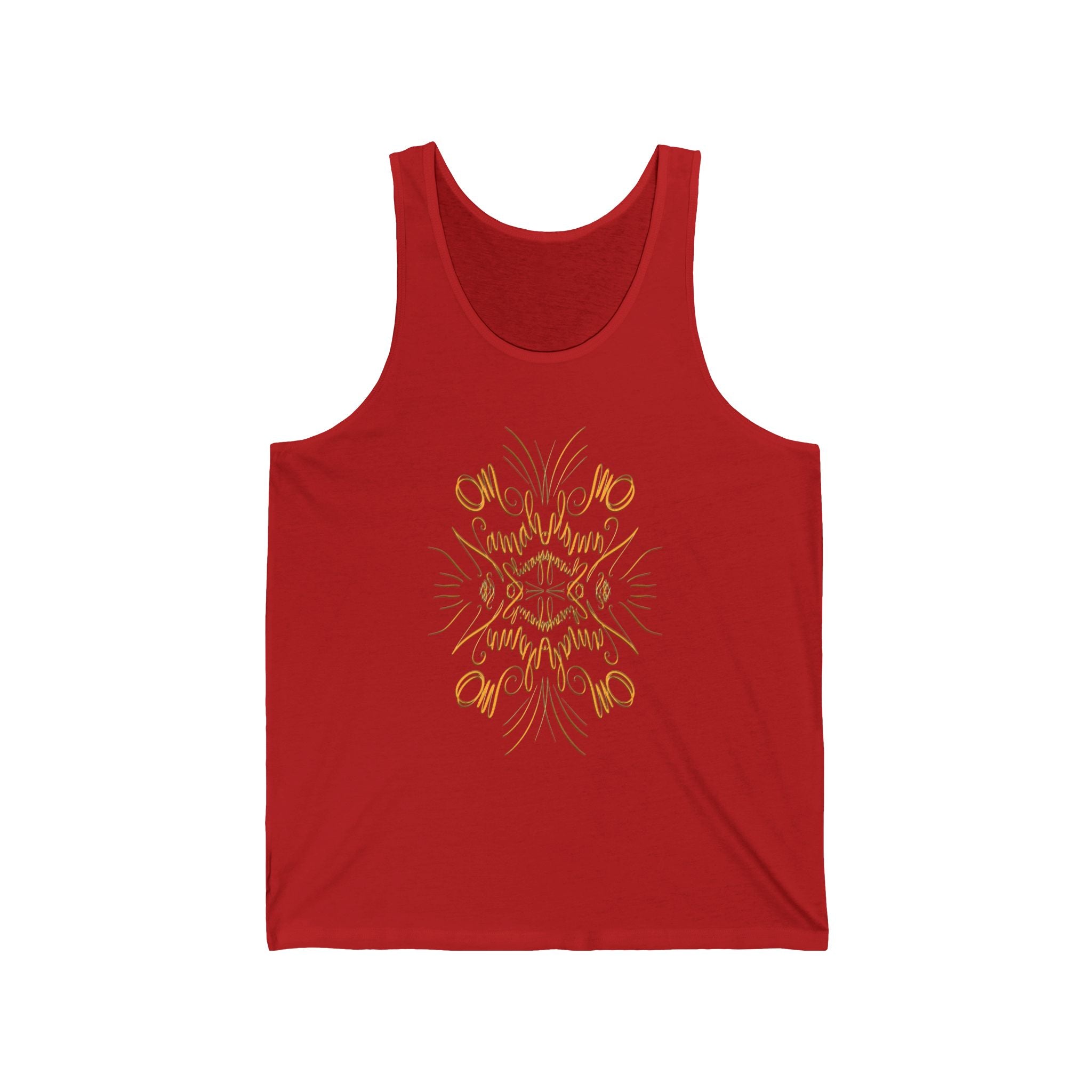 Golden OM Floral Unisex Jersey Tank - Stylish Summer Sleeveless Top