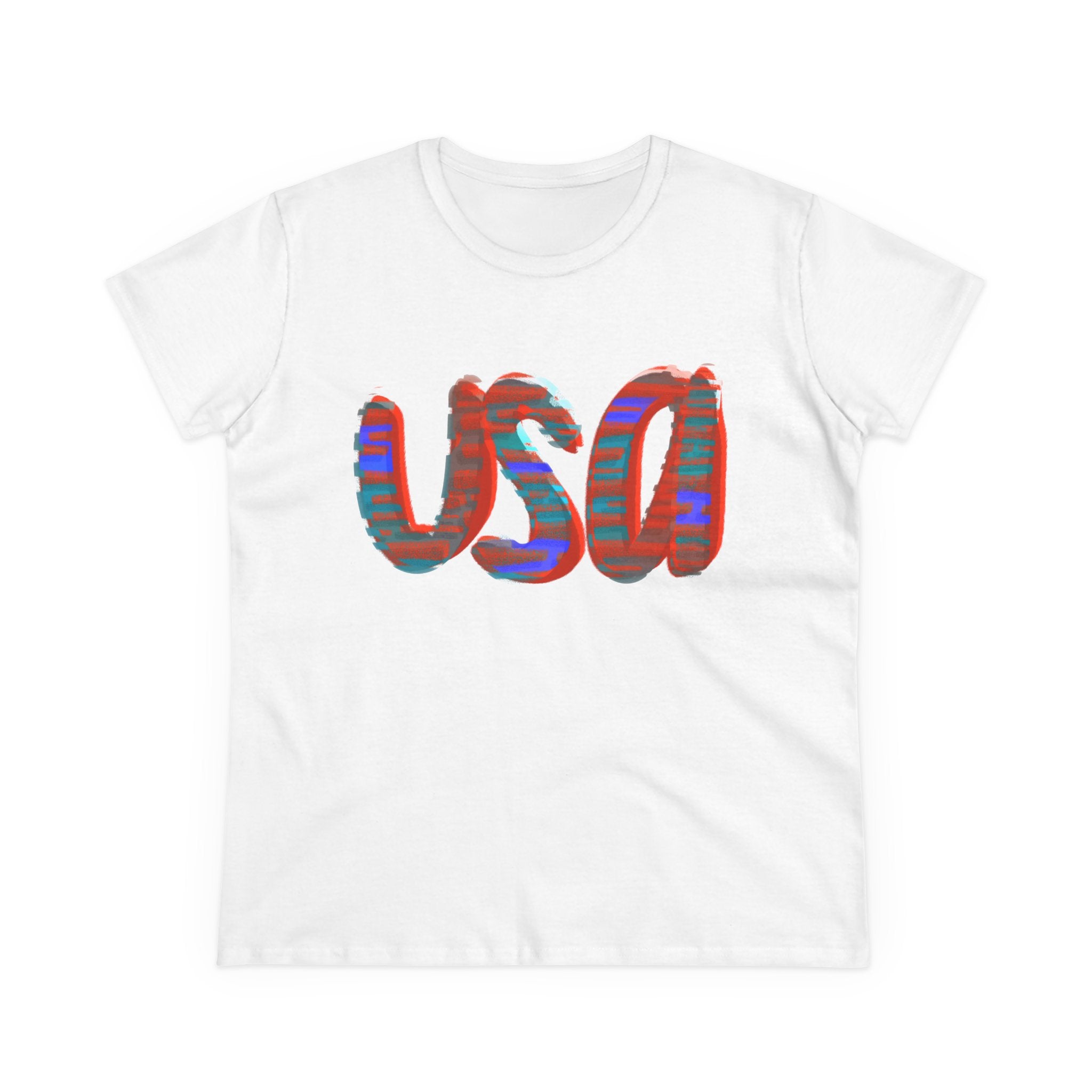 Women's USA Graphic Tee, Casual Summer Shirt, Independence Day Top, Gift for Patriots, Trendy Everyday Wear