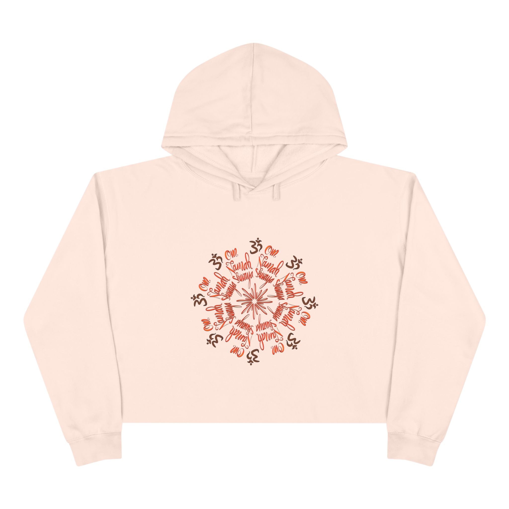 Spiritual Snowflake Crop Hoodie - Cozy White Pullover for Yoga & Meditation