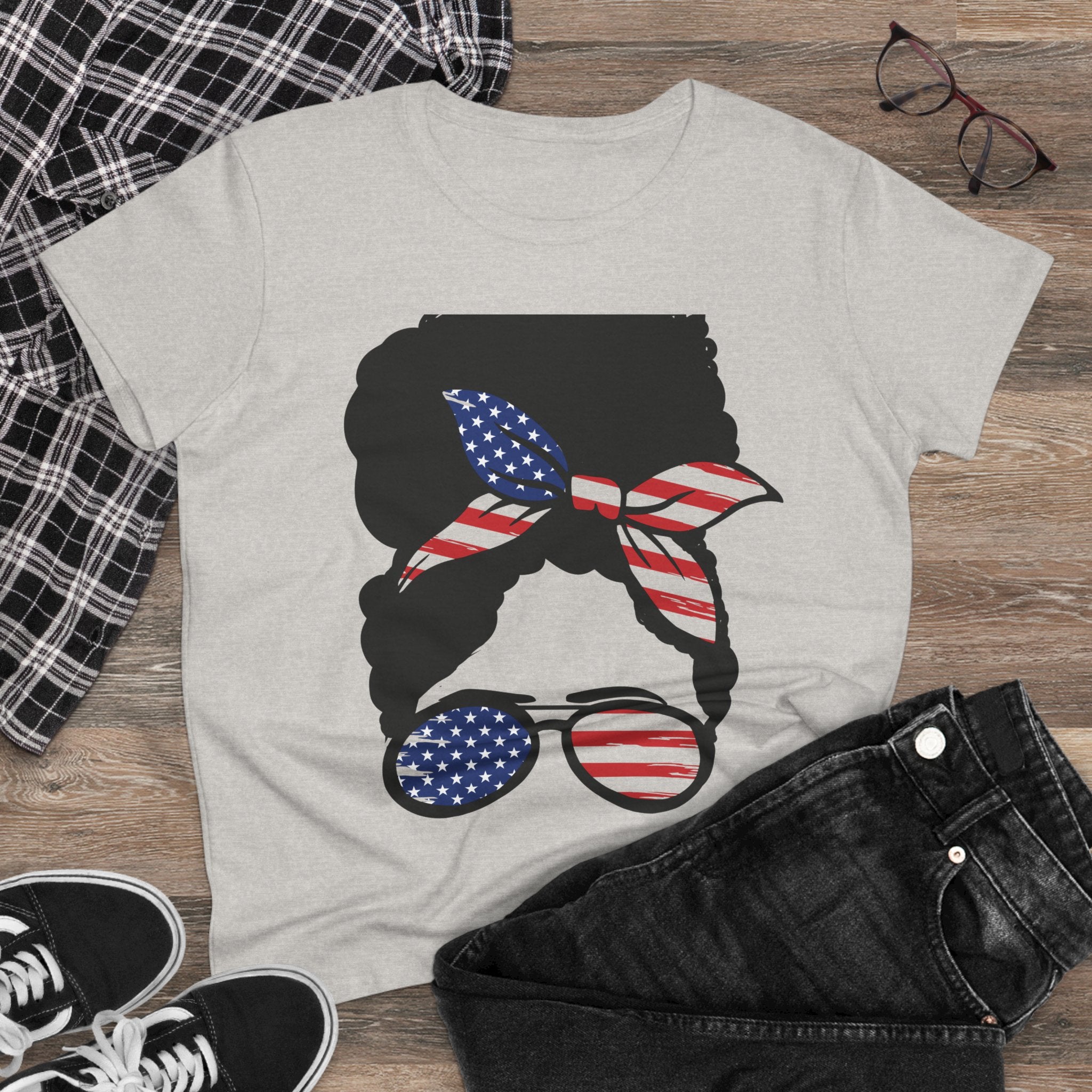 Cotton Tee with Americana Design