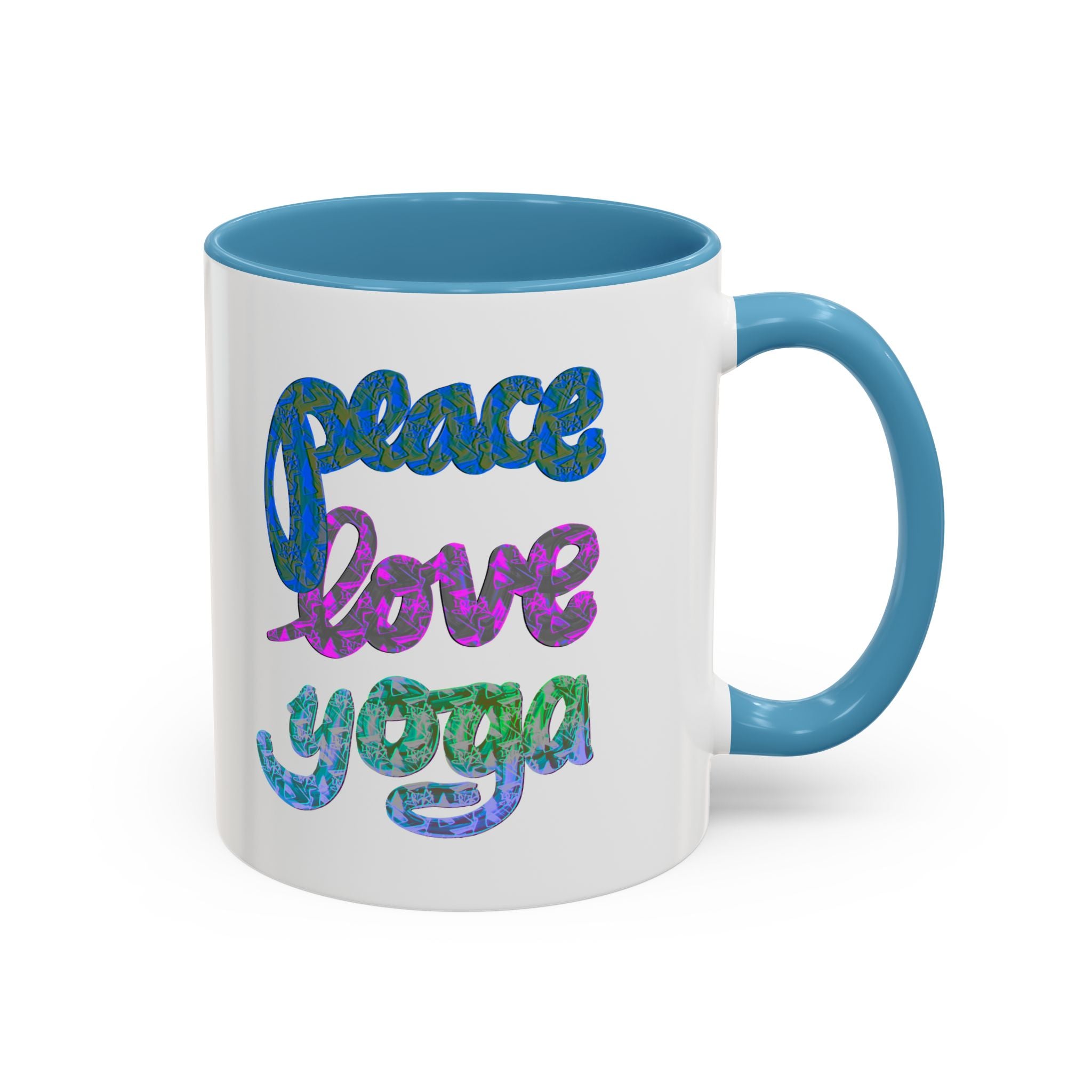 PEACE LOVE YOGA Accent Coffee Mug (11 oz)