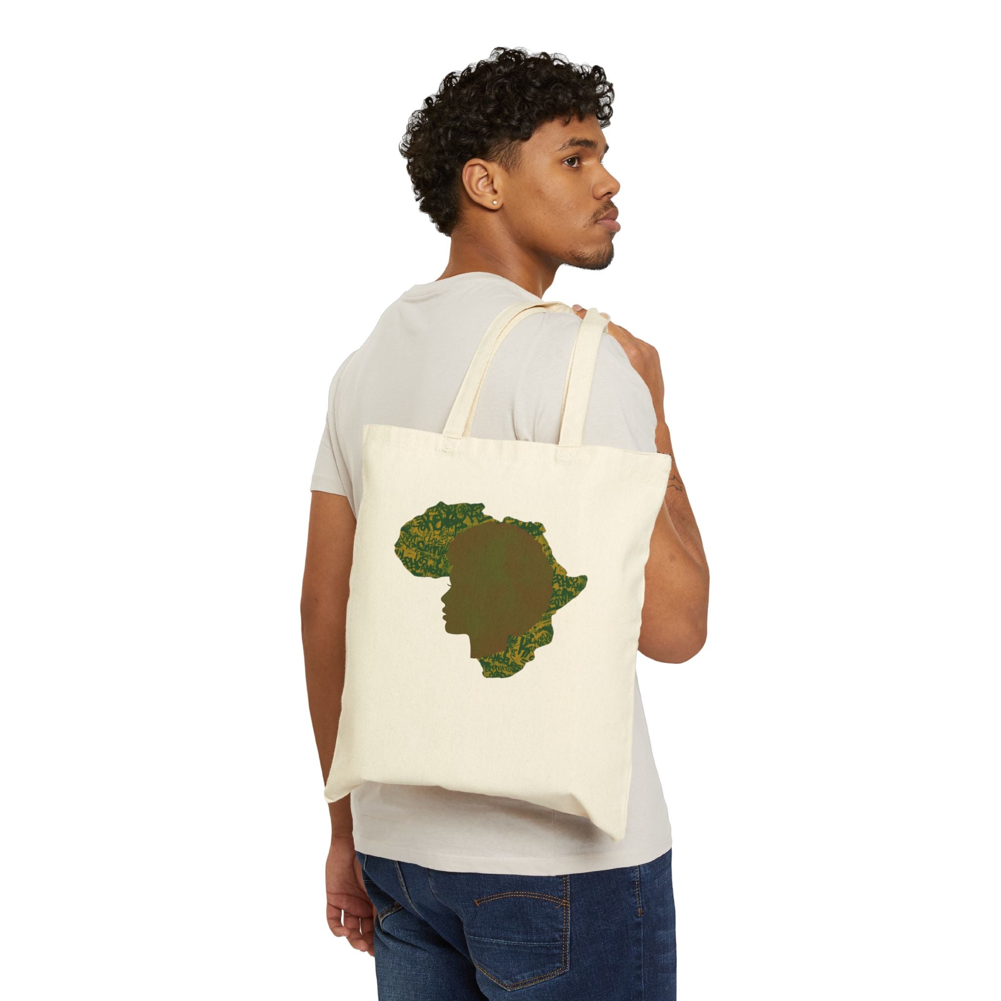 African Heritage Cotton Canvas Tote Bag - Eco-Friendly Shopping Bag