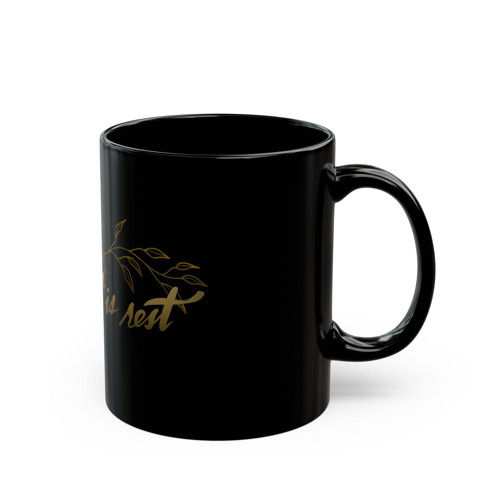 YOGA IS REST Black Mug (11oz)