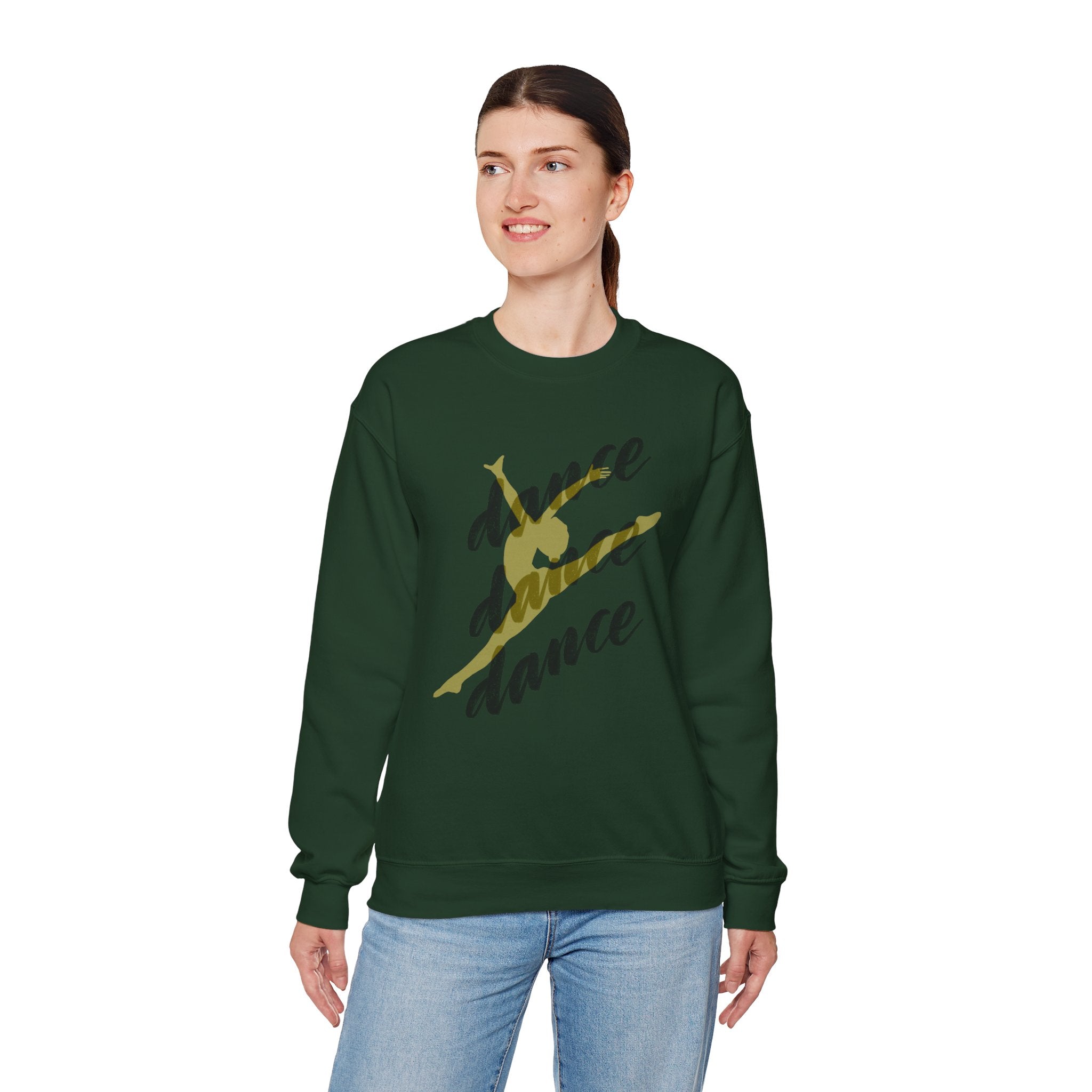 Dance Jump Crewneck Sweatshirt — Golden Silhouette