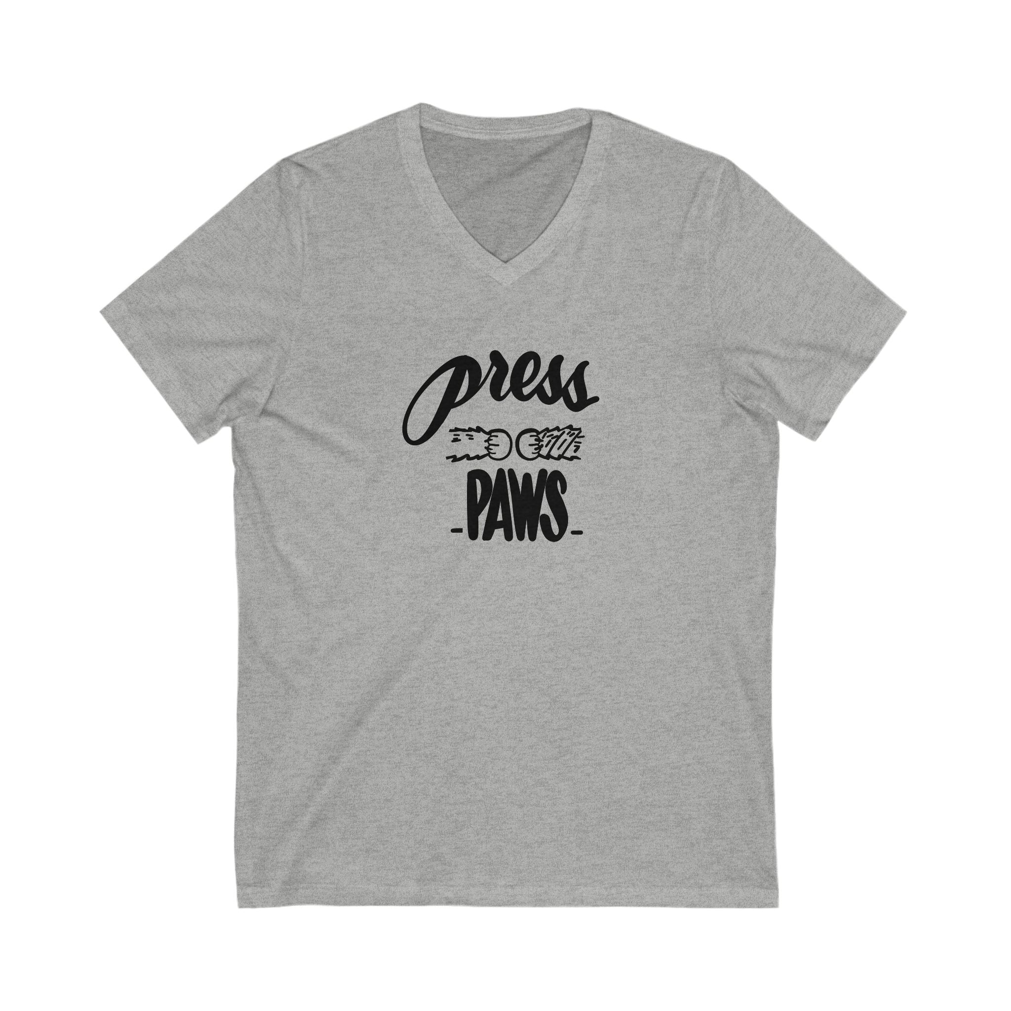 Press Paws Unisex V-Neck Tee - Perfect for Pet Lovers & Casual Outings
