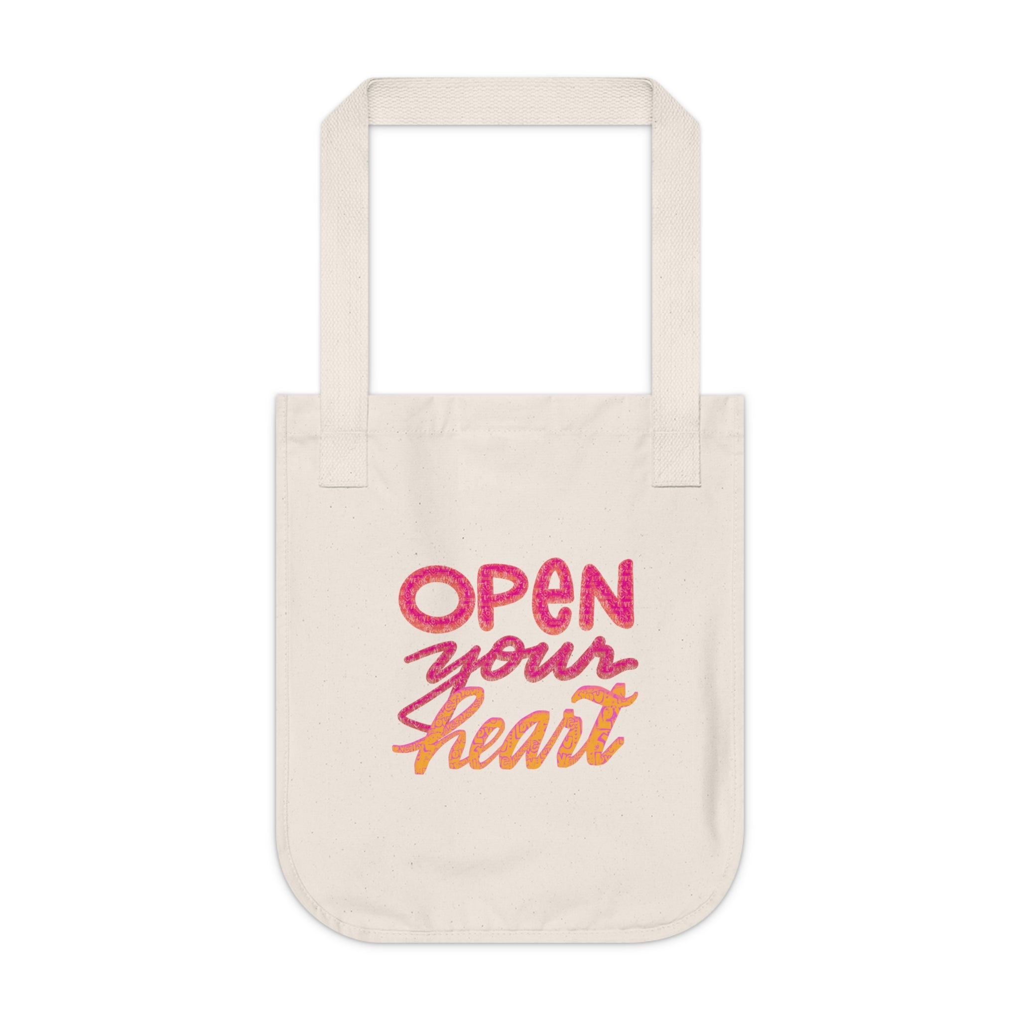 Open Your Heart Organic Canvas Tote Bag