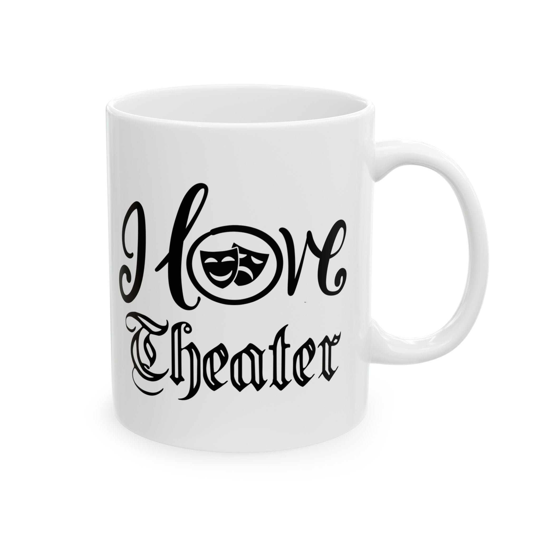 I LOVE THEATER Ceramic Mug, (11oz,)