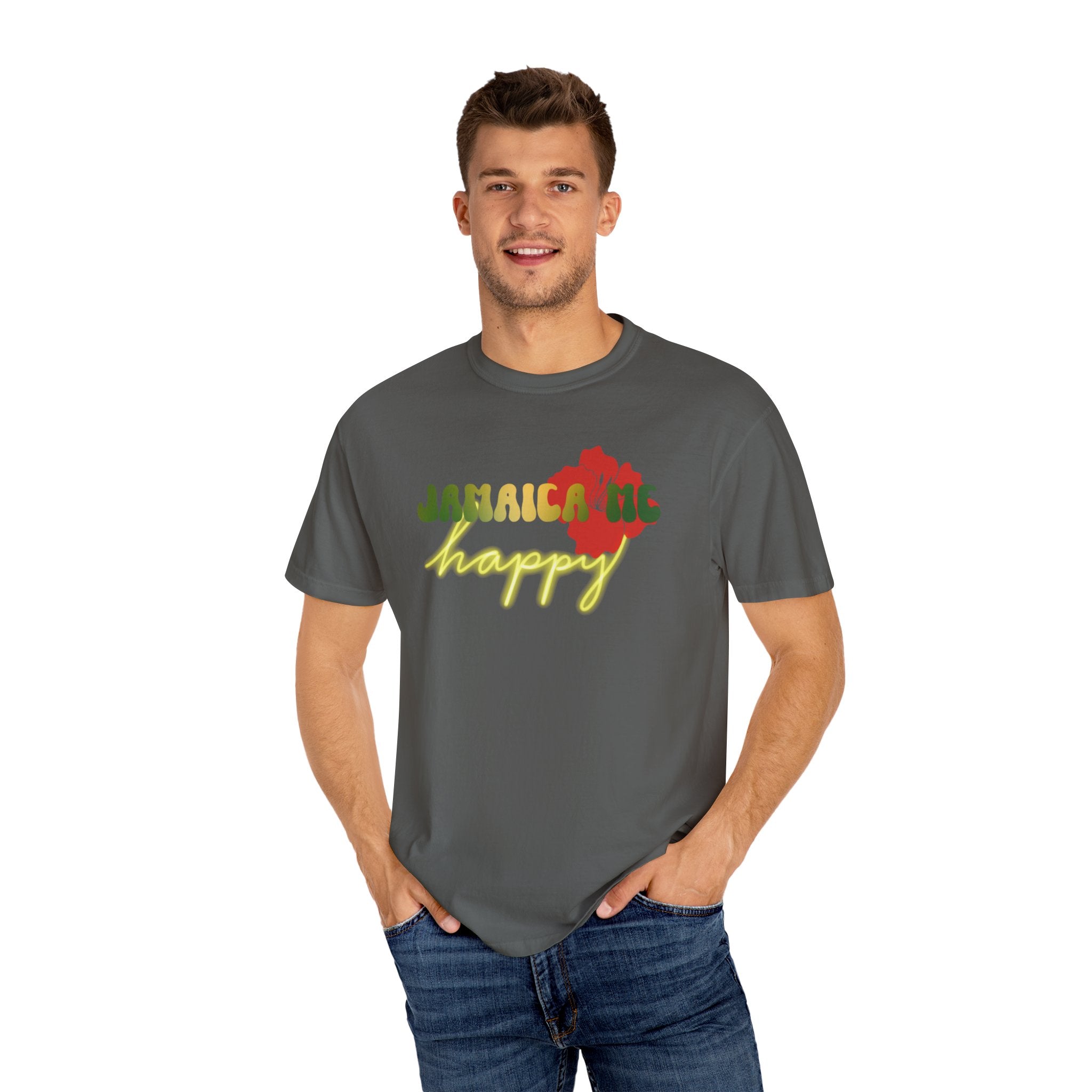 JAMAICA ME HAPPY Unisex Garment-Dyed T-shirt