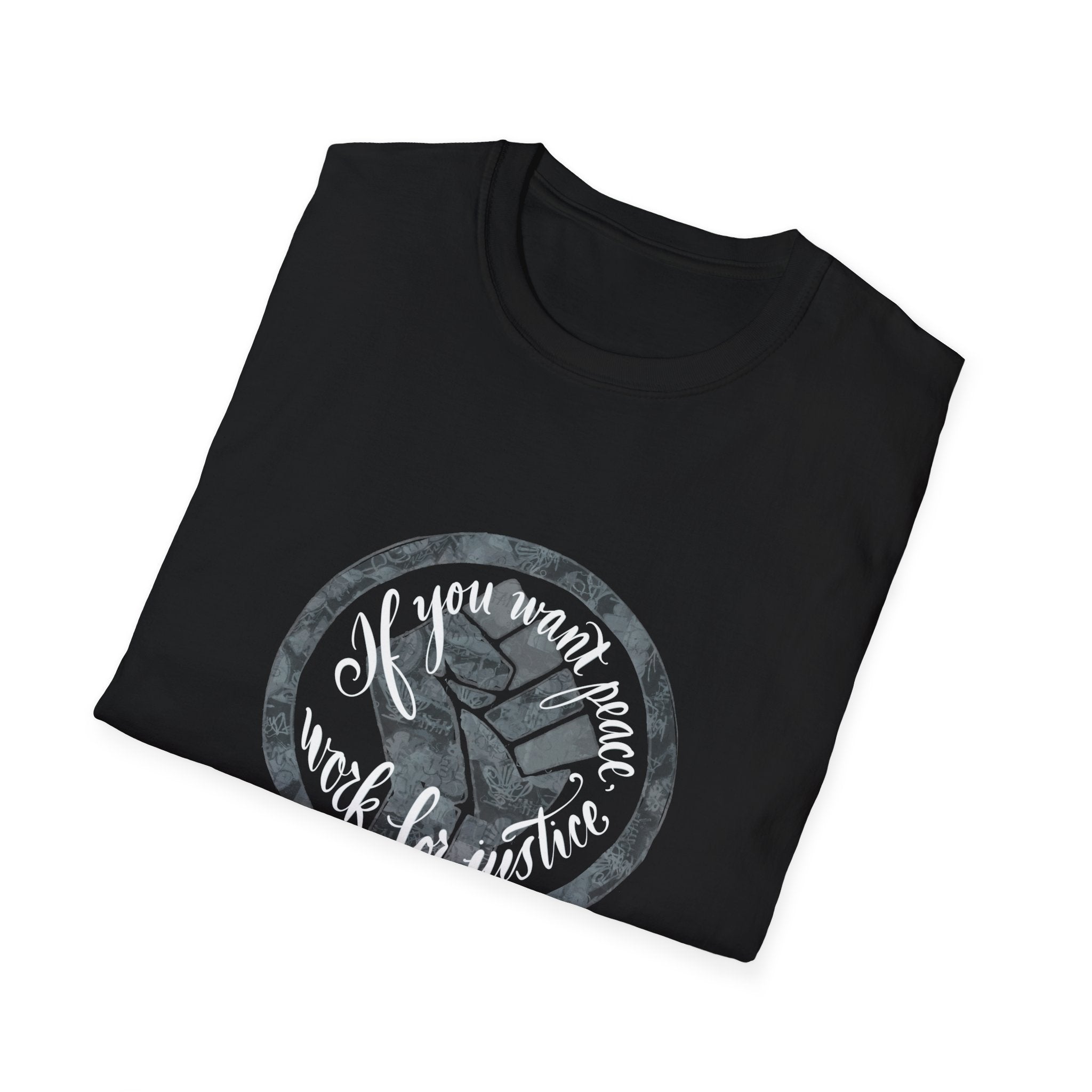 Peace and Justice T-Shirt — hand-drawn Tee
