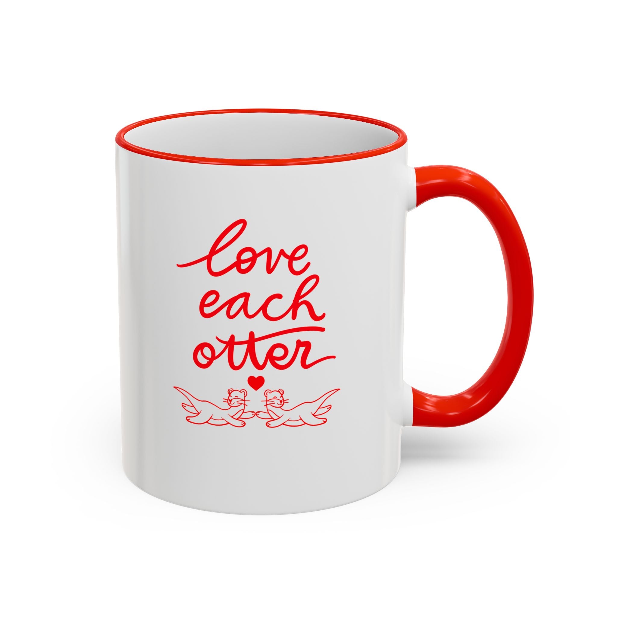 Love each otter Accent Rim & Handle Mug (11oz,)