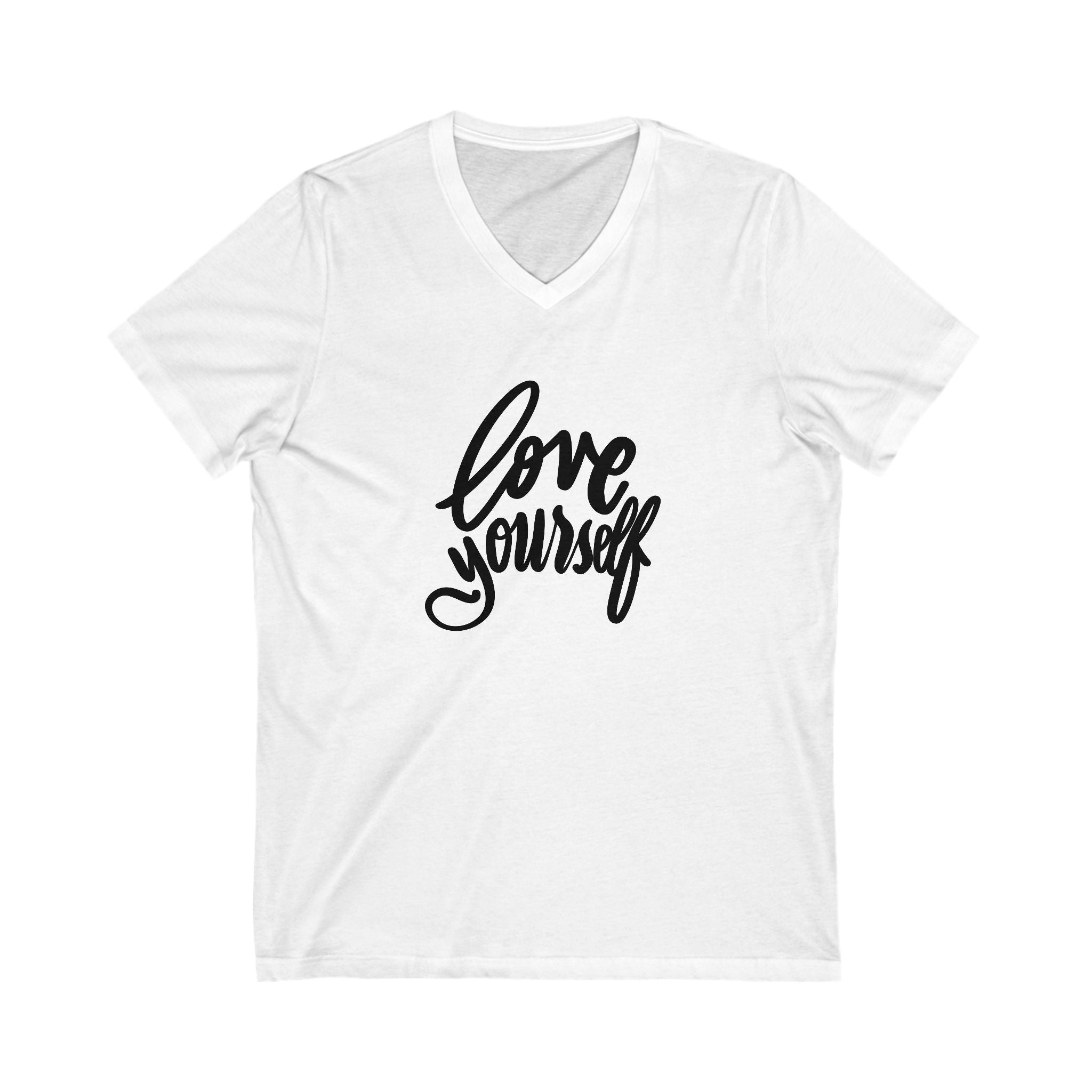 Love Yourself V-Neck Tee - Unisex Short Sleeve Shirt
