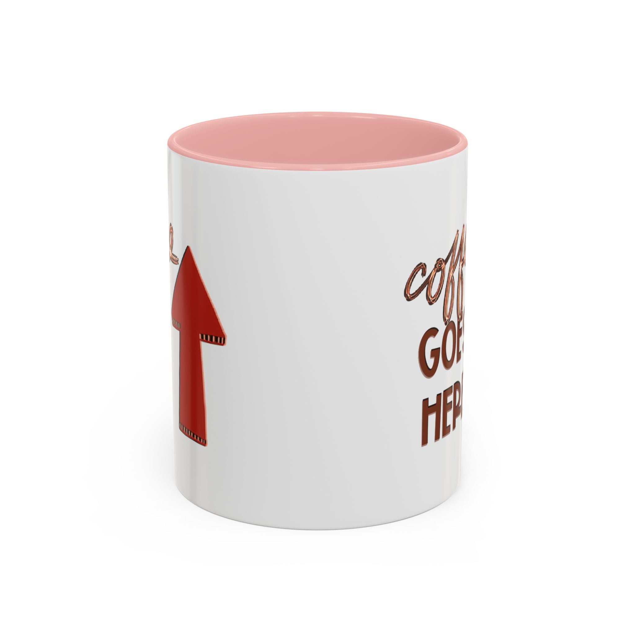COFFEE GOES HERE Accent Coffee Mug (11 oz)