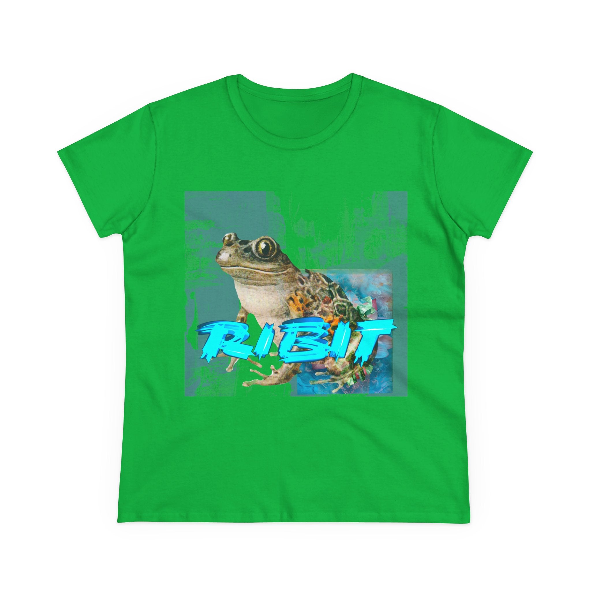 RIBIT Frog Graphic Tee – Fun Women’s Midweight Cotton Shirt