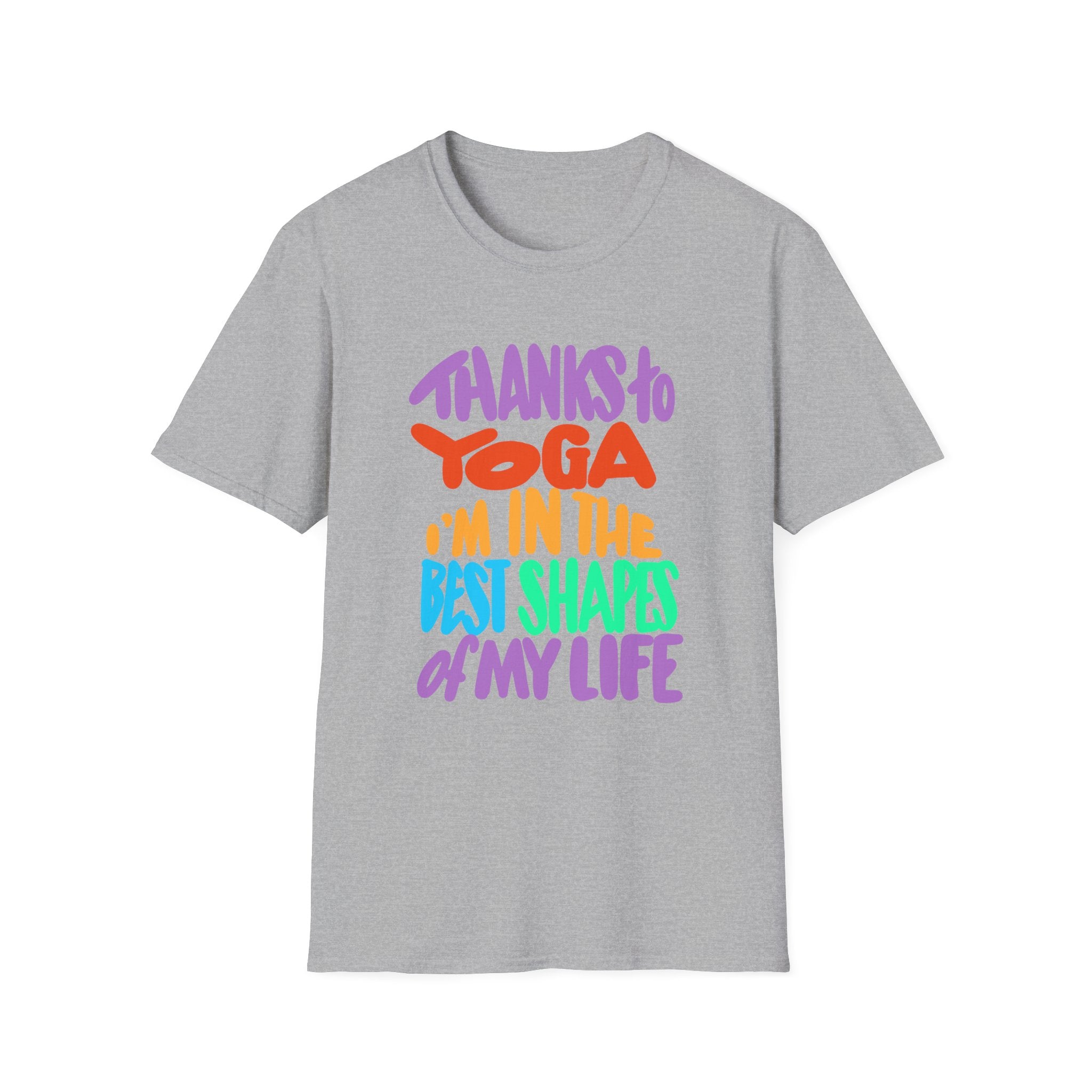 Thanks To Yoga Unisex Softstyle T-Shirt - Motivational Fitness Tee