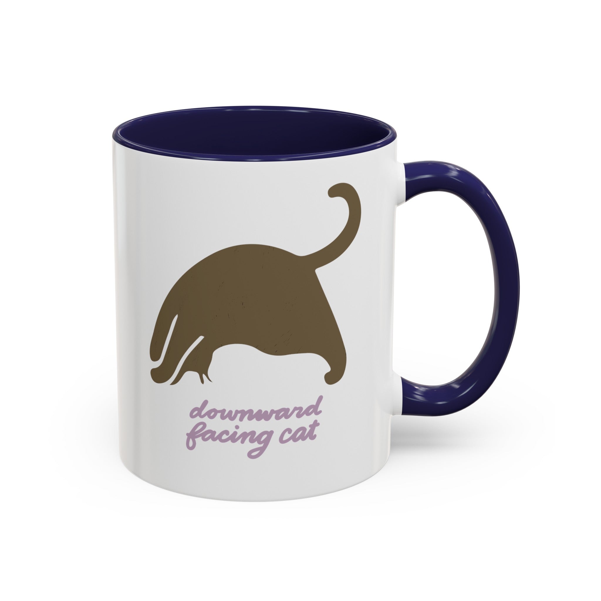 DOWNWARD FACING CAT Accent Coffee Mug (11 oz)
