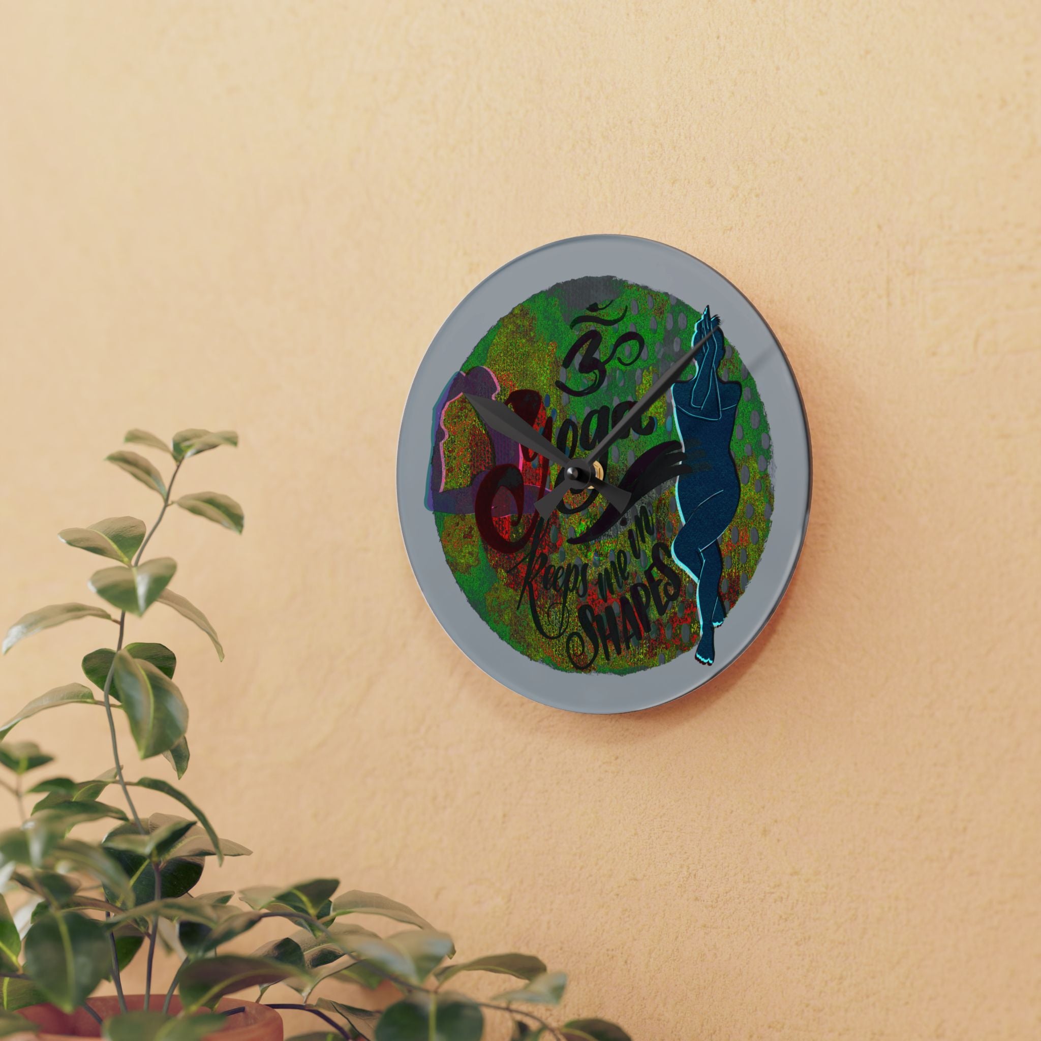 YOGA KEEPS ME IN SHAPES Wall Clock