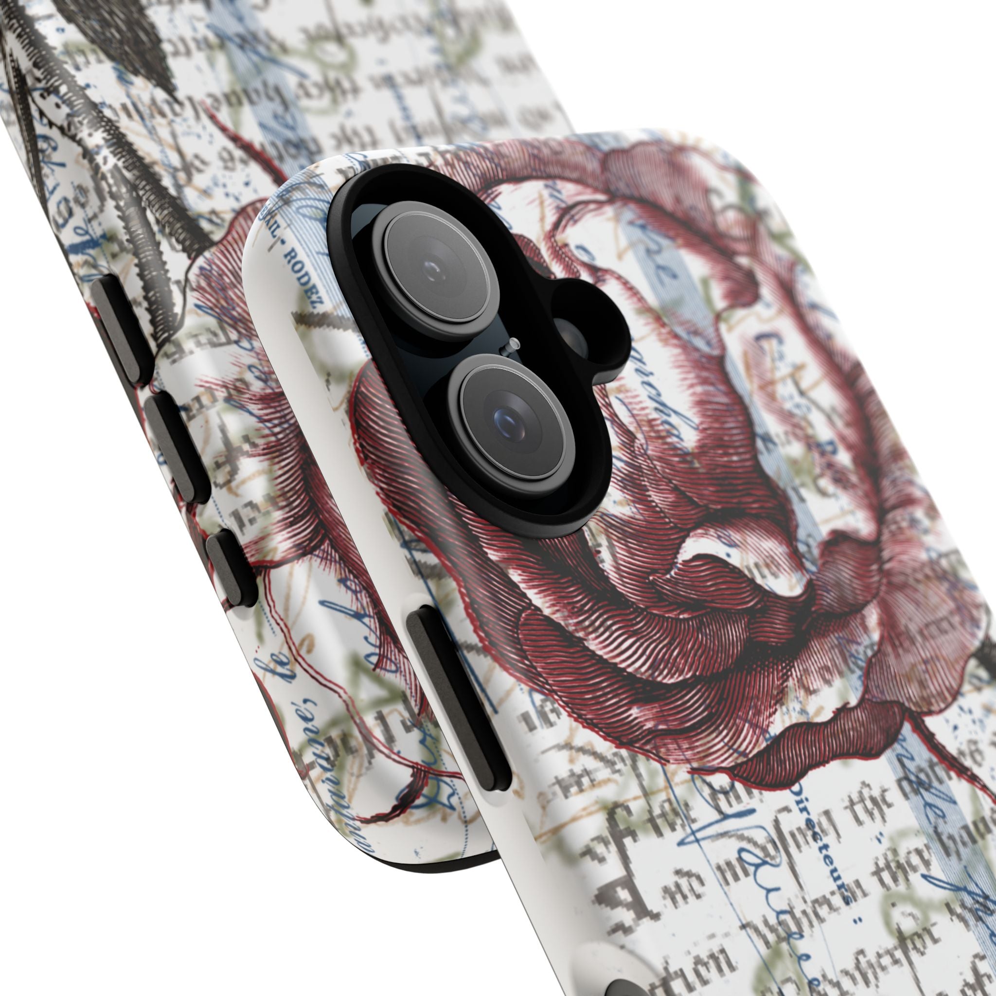 Artistic Floral Phone Case - Tough Cases with Vintage Rose Design