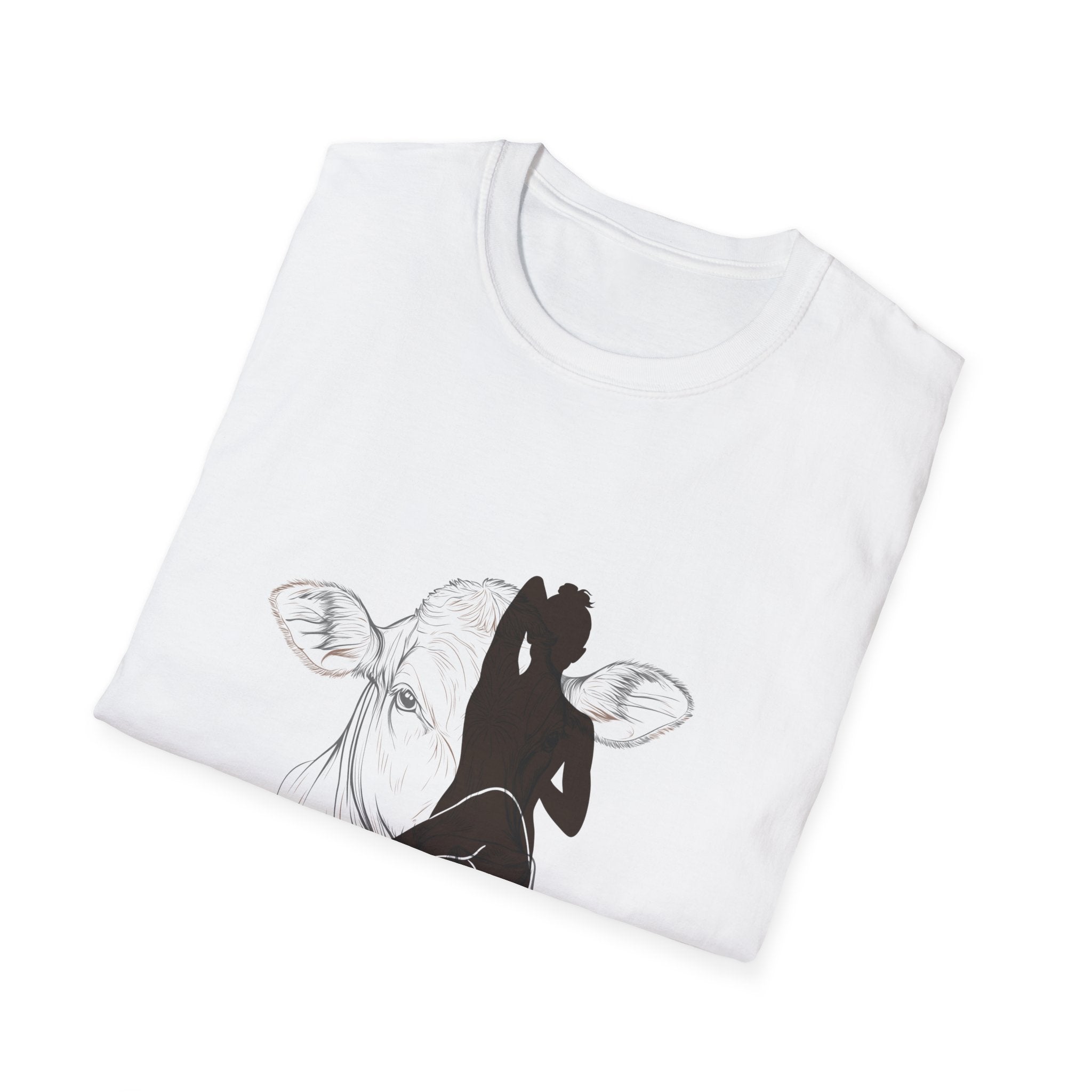 Cow Face Pose Softstyle T-Shirt -Yoga Statement Tee