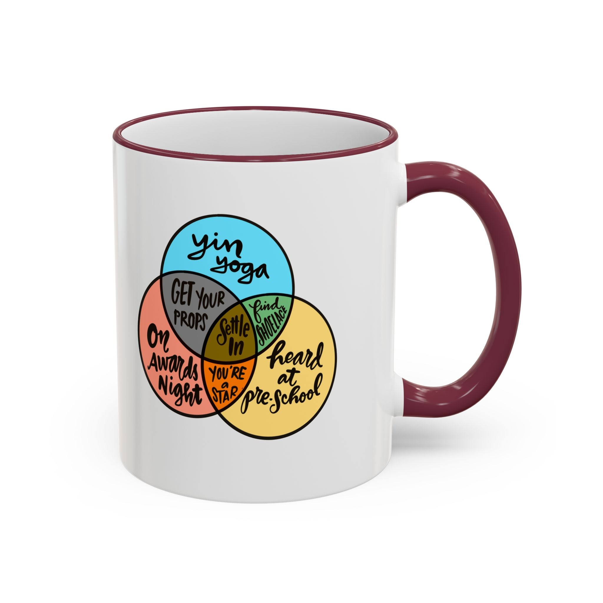 Yin Yoga Venn diagram Accent Rim & Handle Mug 11 oz
